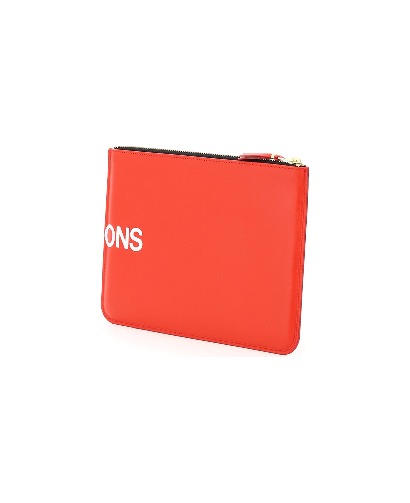 Comme des Garçons Wallet Leather Pouch With Logo - RED (Red)