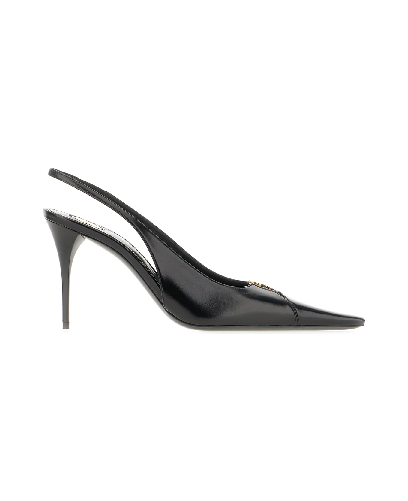 Saint Laurent Black Leather Babylone Breteuil Pumps - Nero