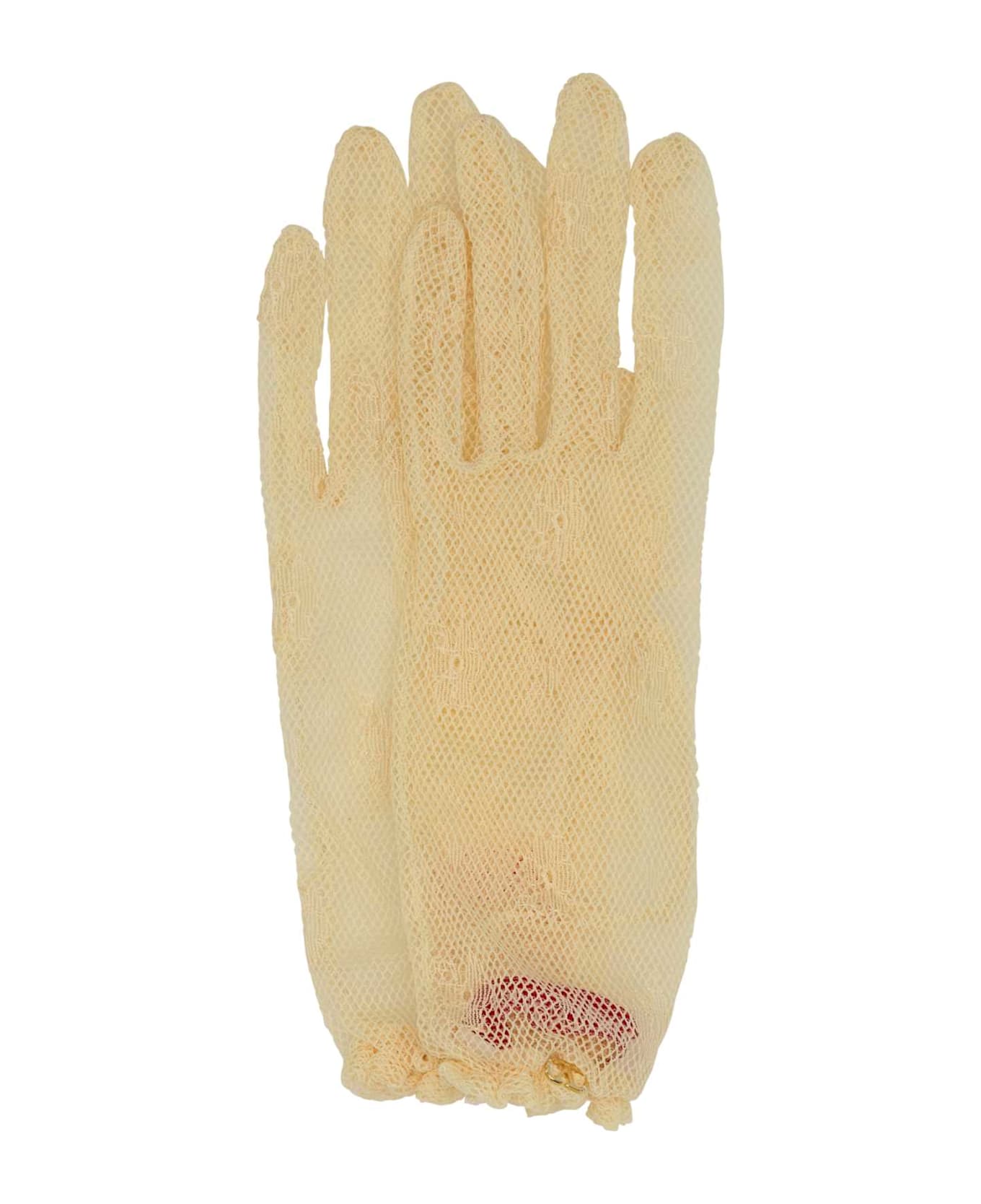 Valentino Garavani Cream Mesh Gloves - BURROORO