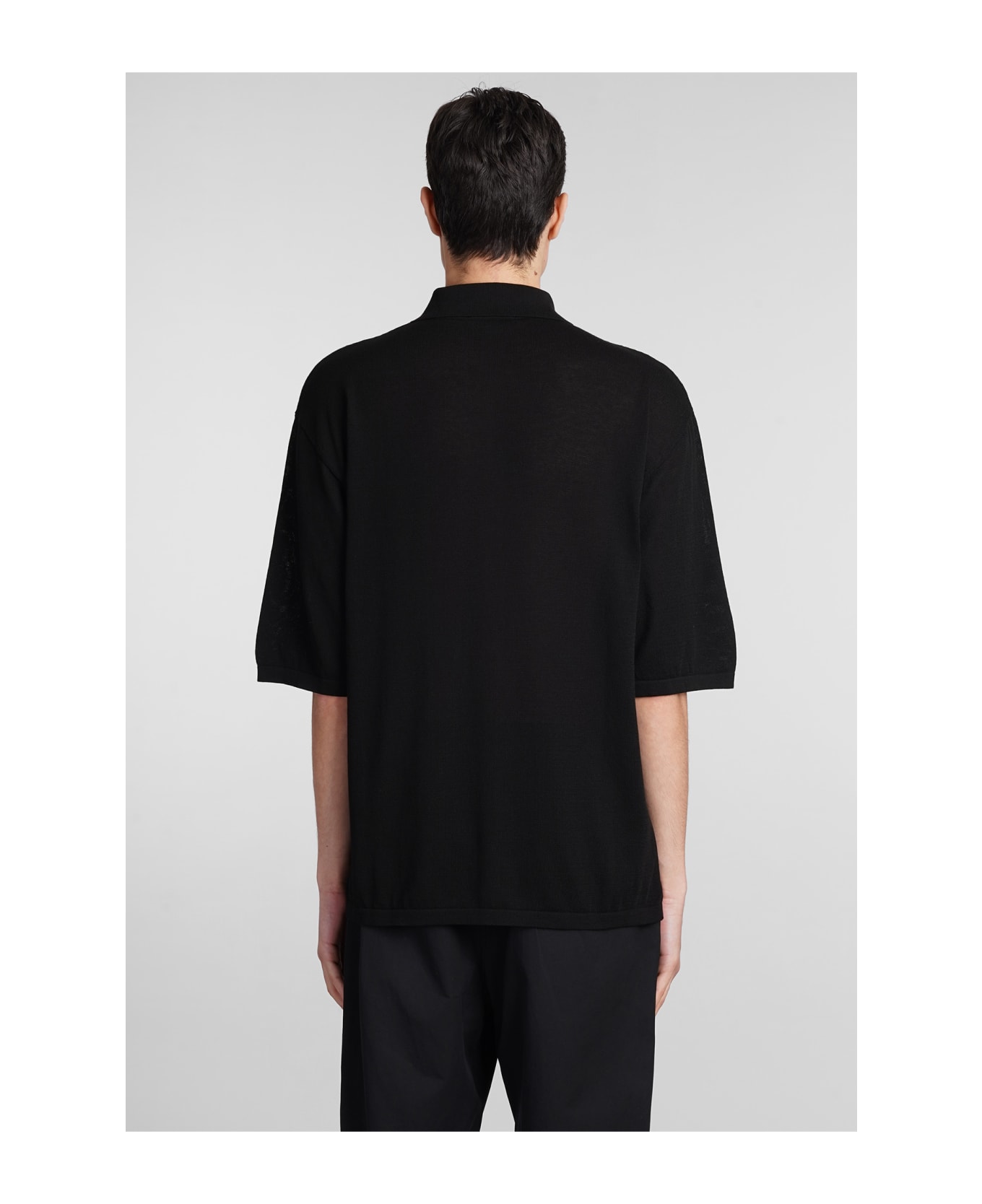 Lemaire Polo In Black Cotton - black ポロシャツ