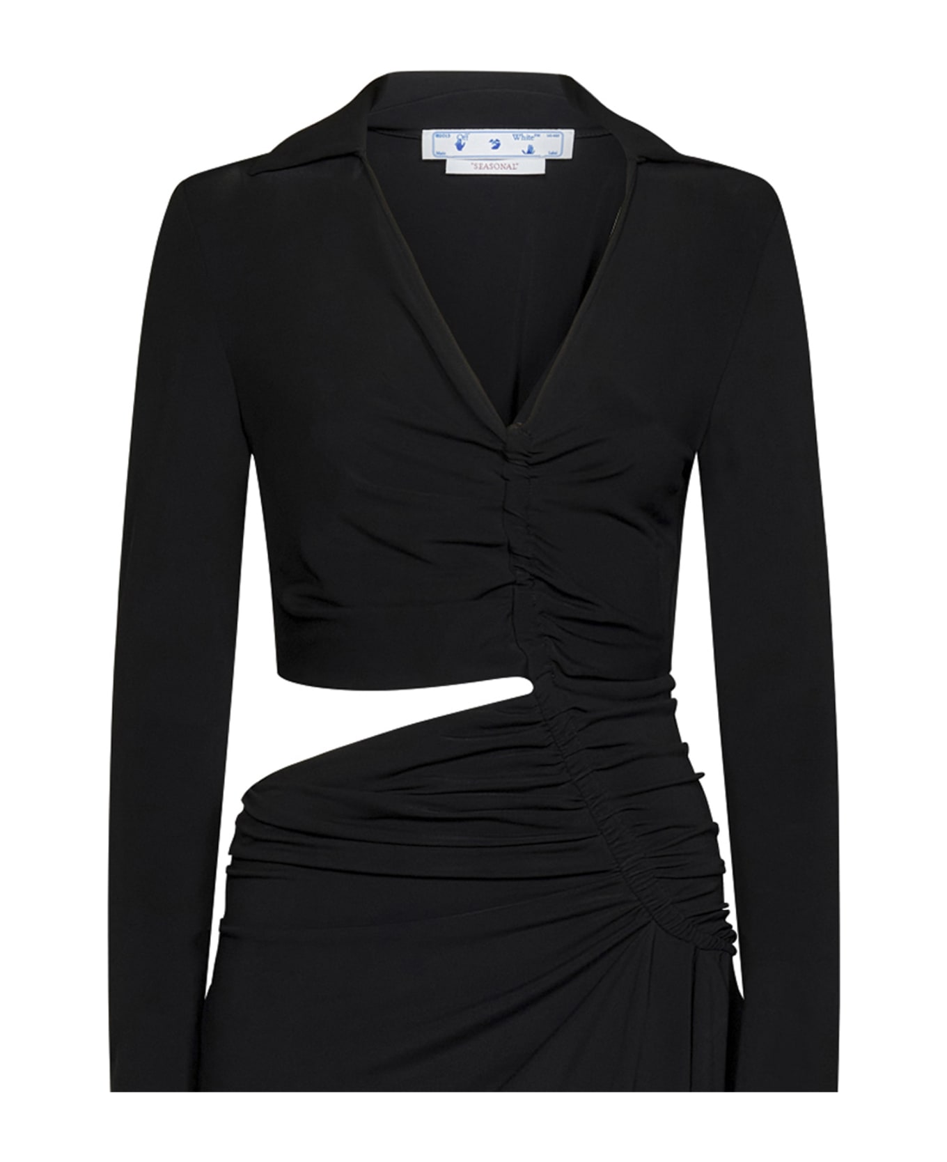 Off-White Cut-out Midi Dress - Black
