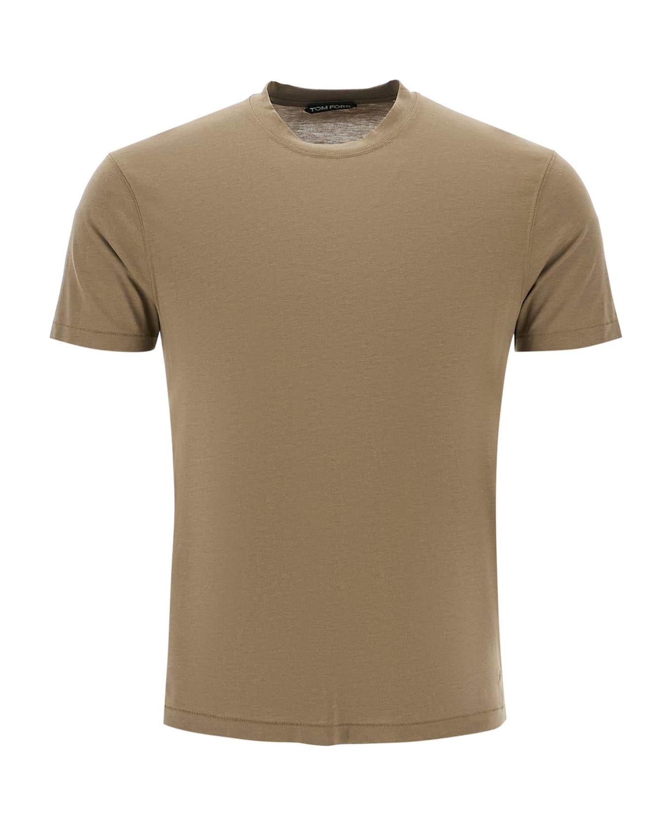 Tom Ford Cottono And Lyocell T-shirt - FERN GREEN (Khaki)