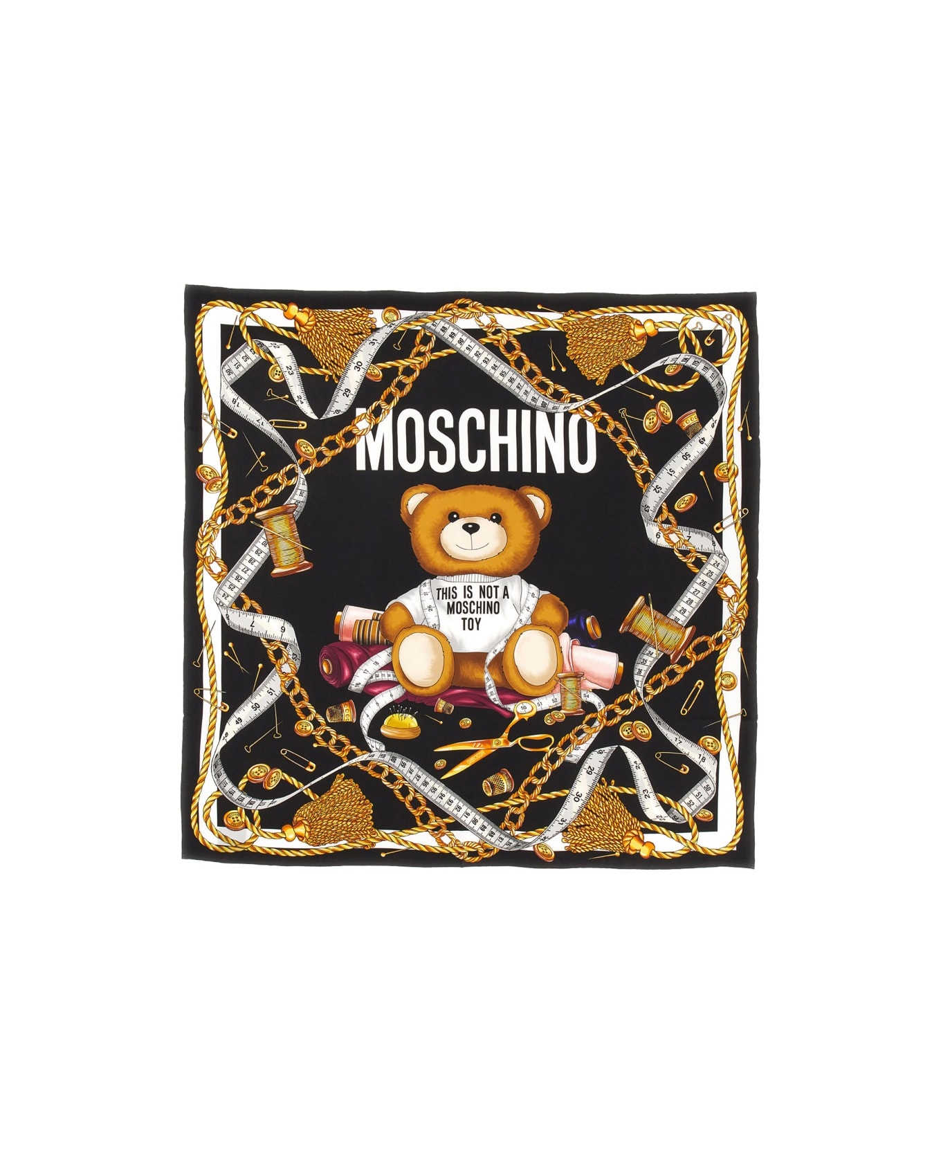 Moschino Silk Scarf - BLACK