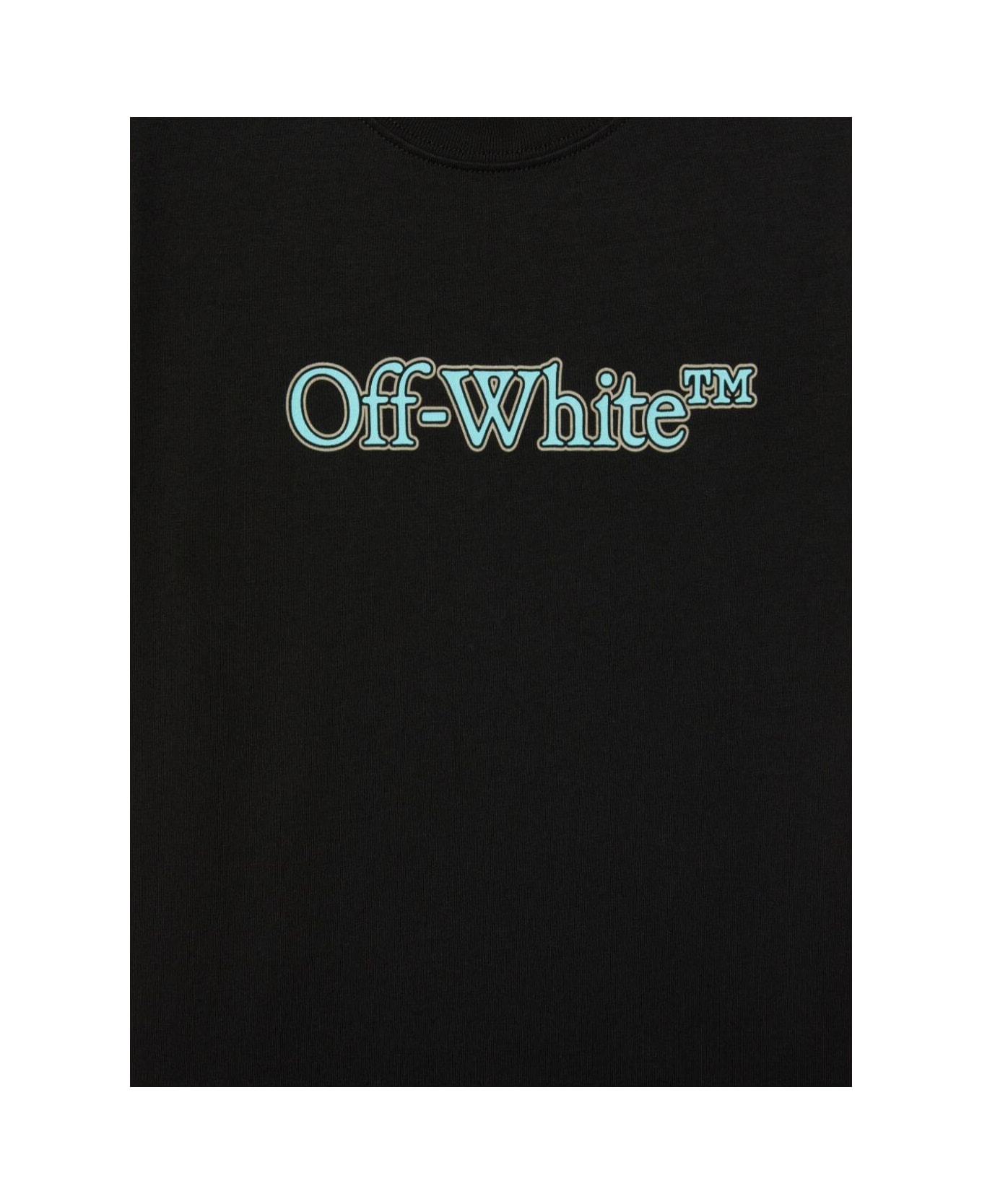 Off-White Black T-shirt With Logo Print On The Front In Cotton Boy - BLACK