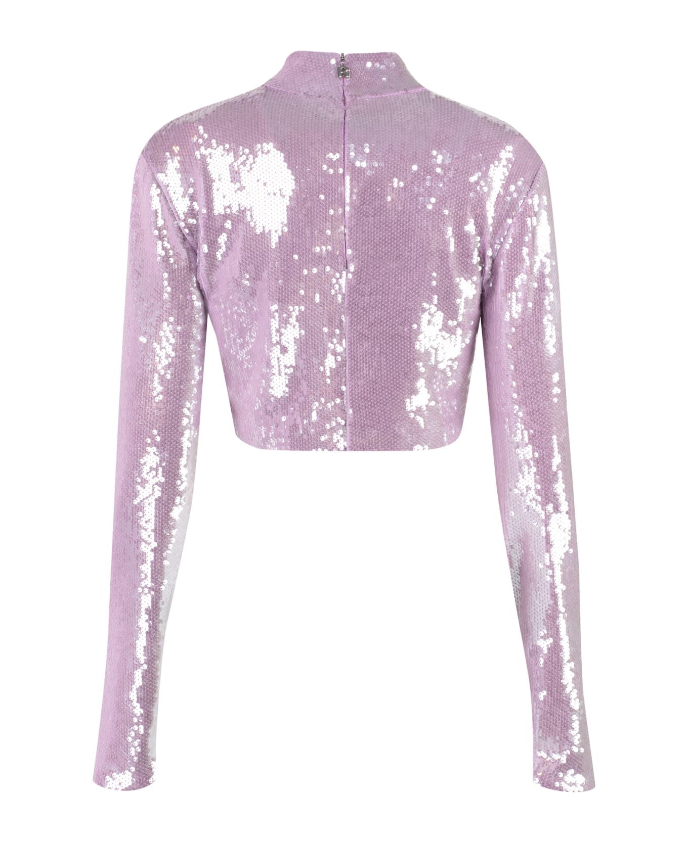 Rotate by Birger Christensen Long Sleeve Sequin Top - Lilac Tシャツ