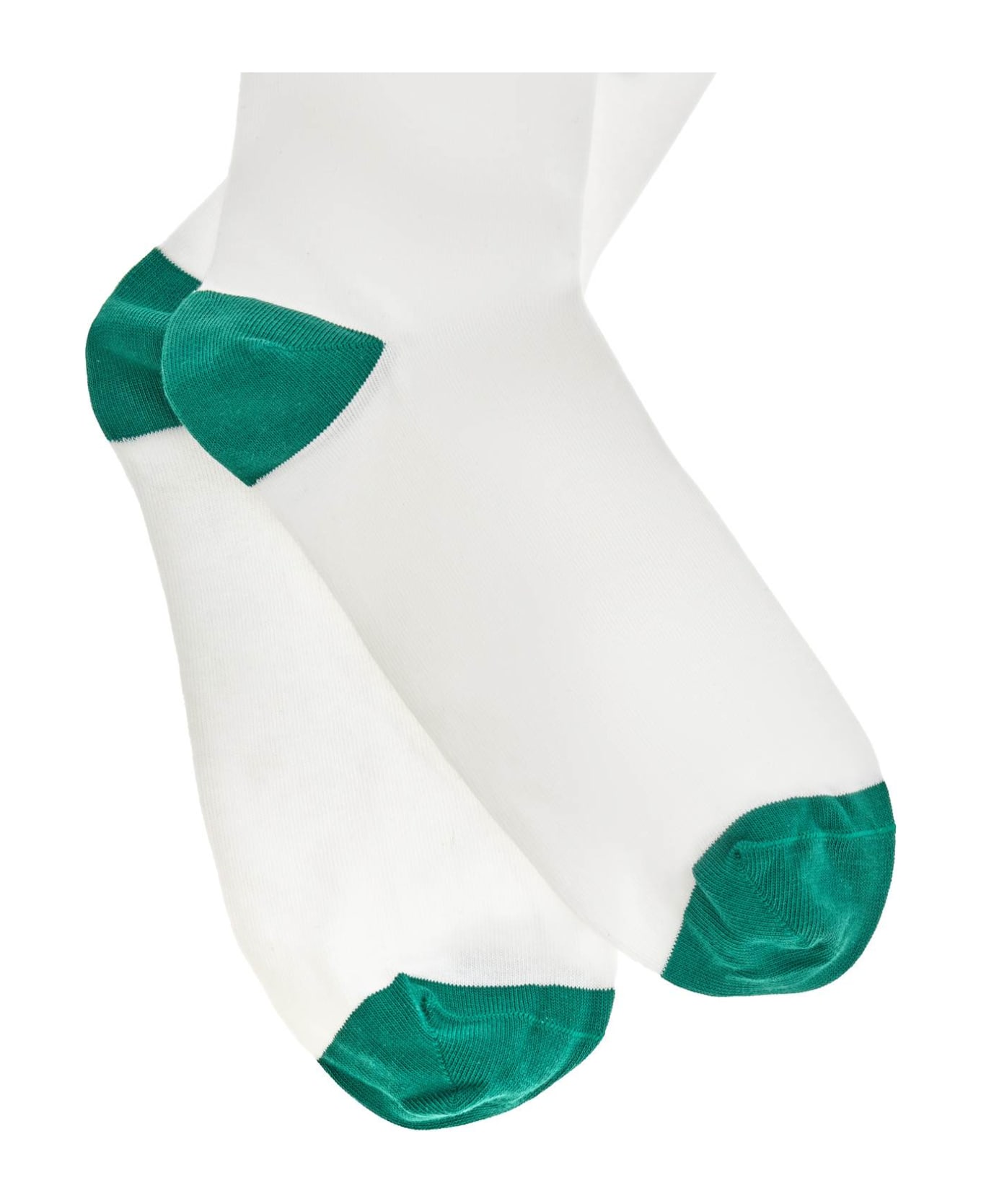 Drôle de Monsieur 'la Chaussette Slogan' Socks - GREEN (White)