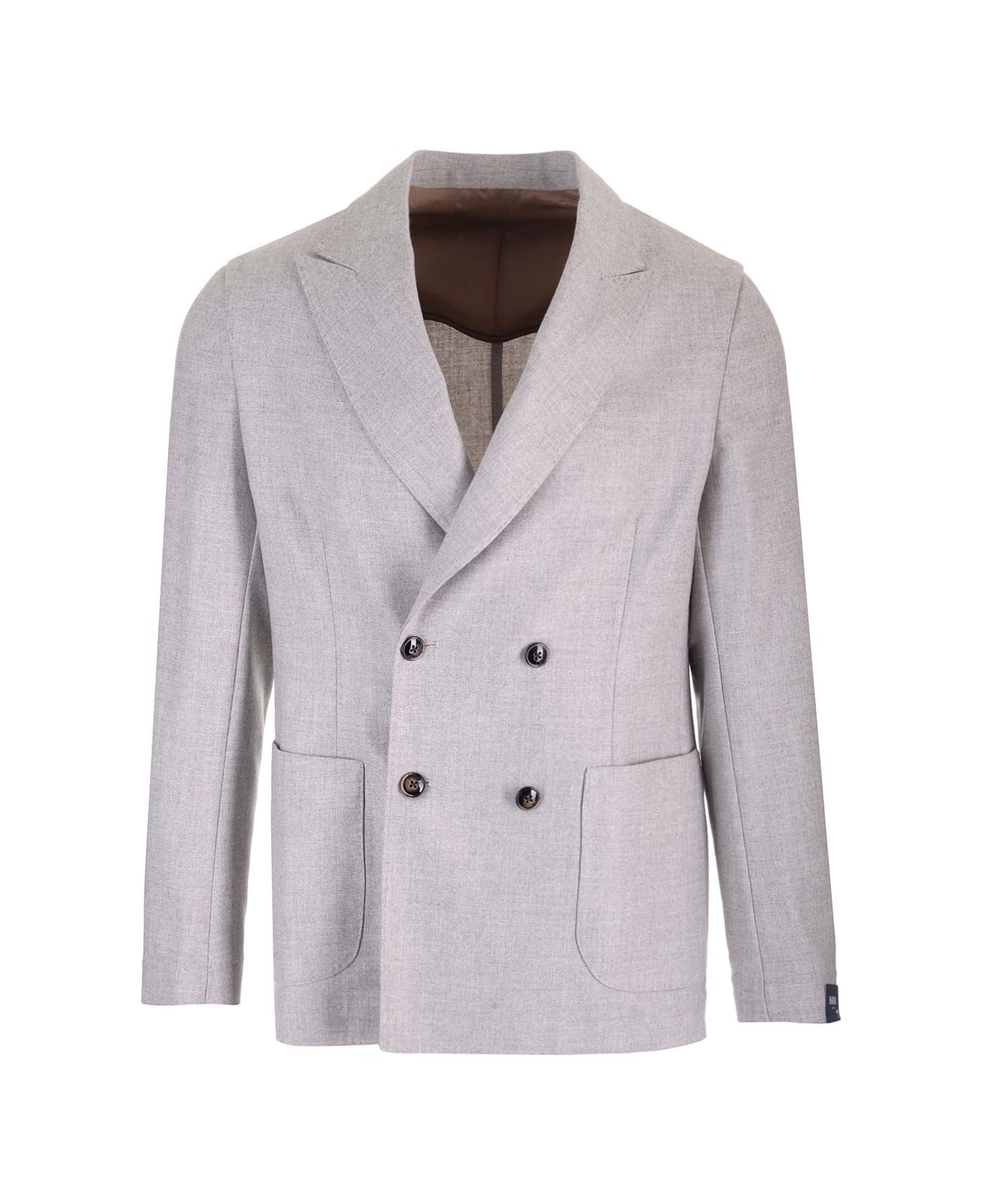 Barba Napoli Easy Double Breasted Jacket - Grey