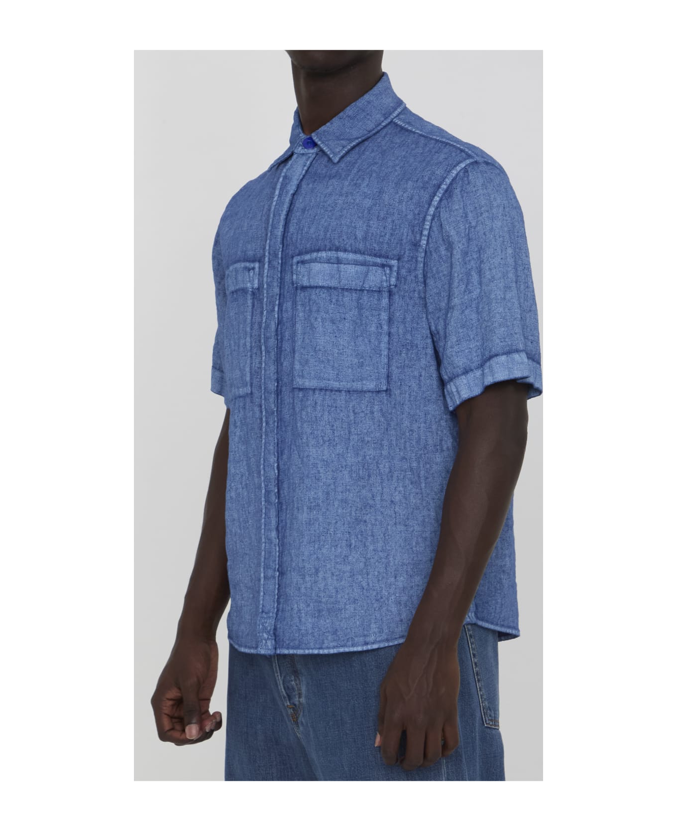 Burberry Linen Shirt - BLUE