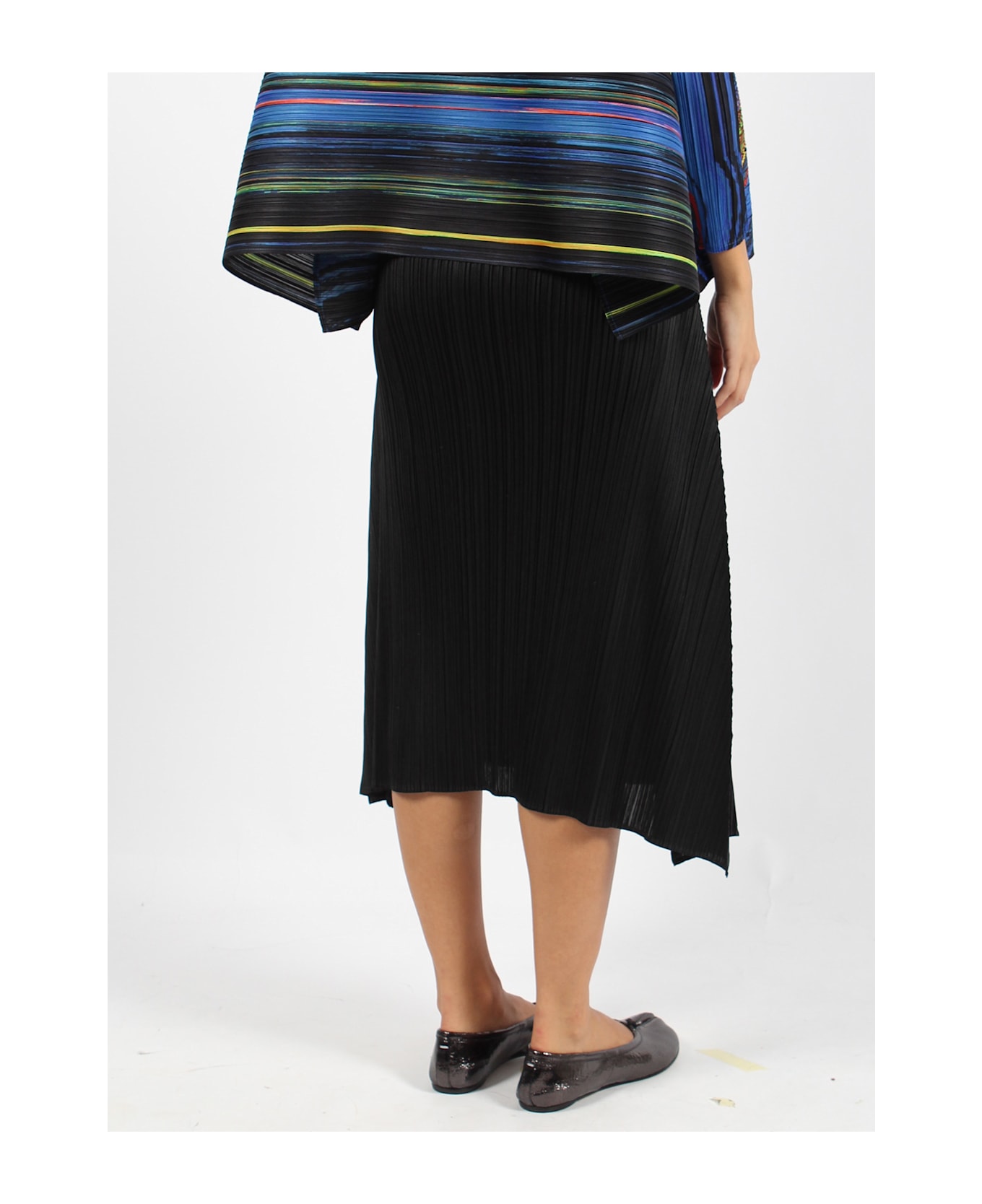 Pleats Please Issey Miyake Plisse` Midi Skirt - Black