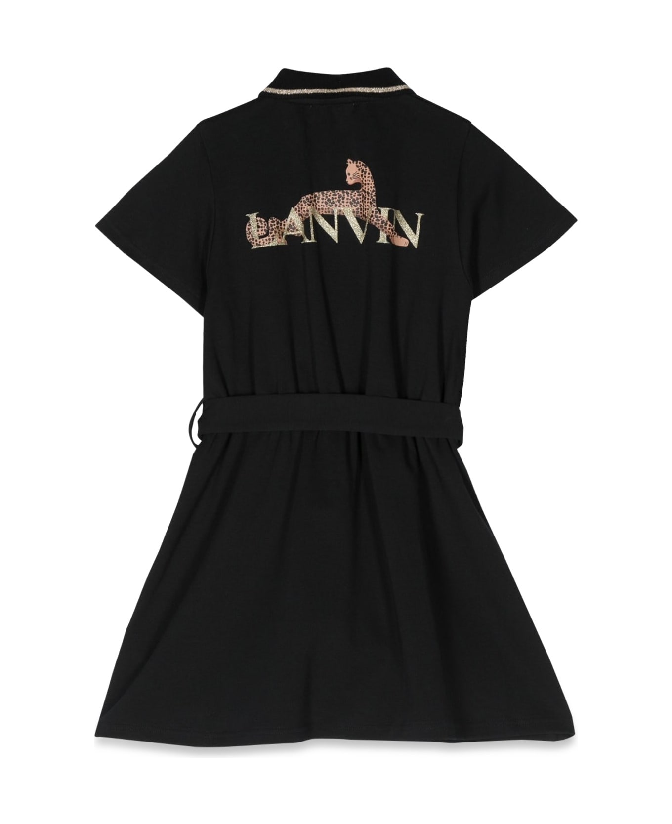 Lanvin Polo Shirt Dress With Belt - NERO