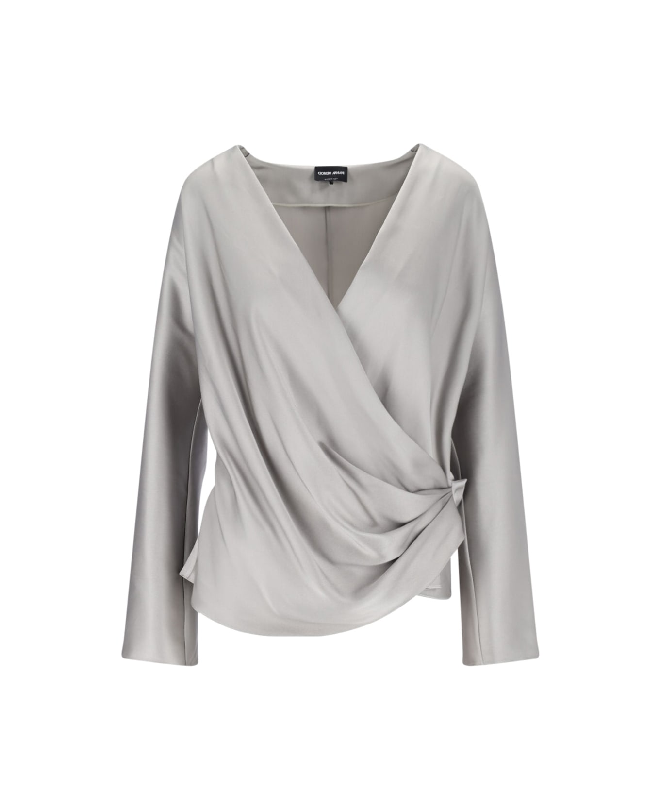 Giorgio Armani Asymmetrical Silk Shirt - Gray