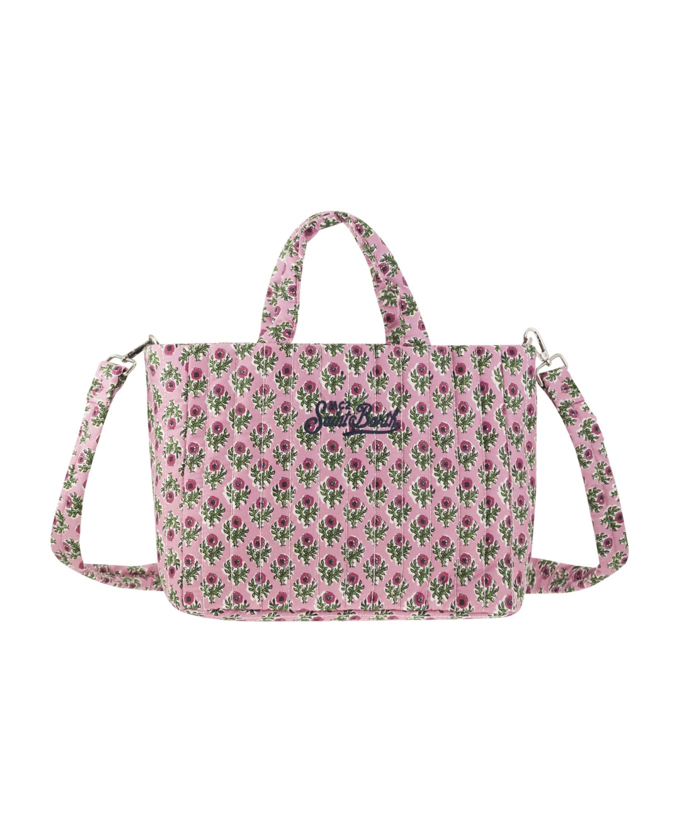 MC2 Saint Barth Soft Tote Mid Quilted Bag With Flowers - Pink トートバッグ