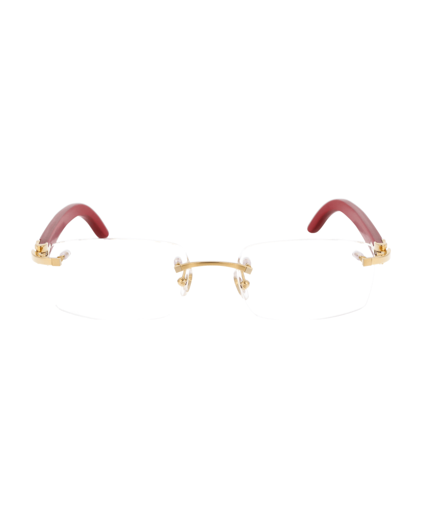 Cartier Eyewear Ct0052o Glasses - 006 GOLD RED TRANSPARENT