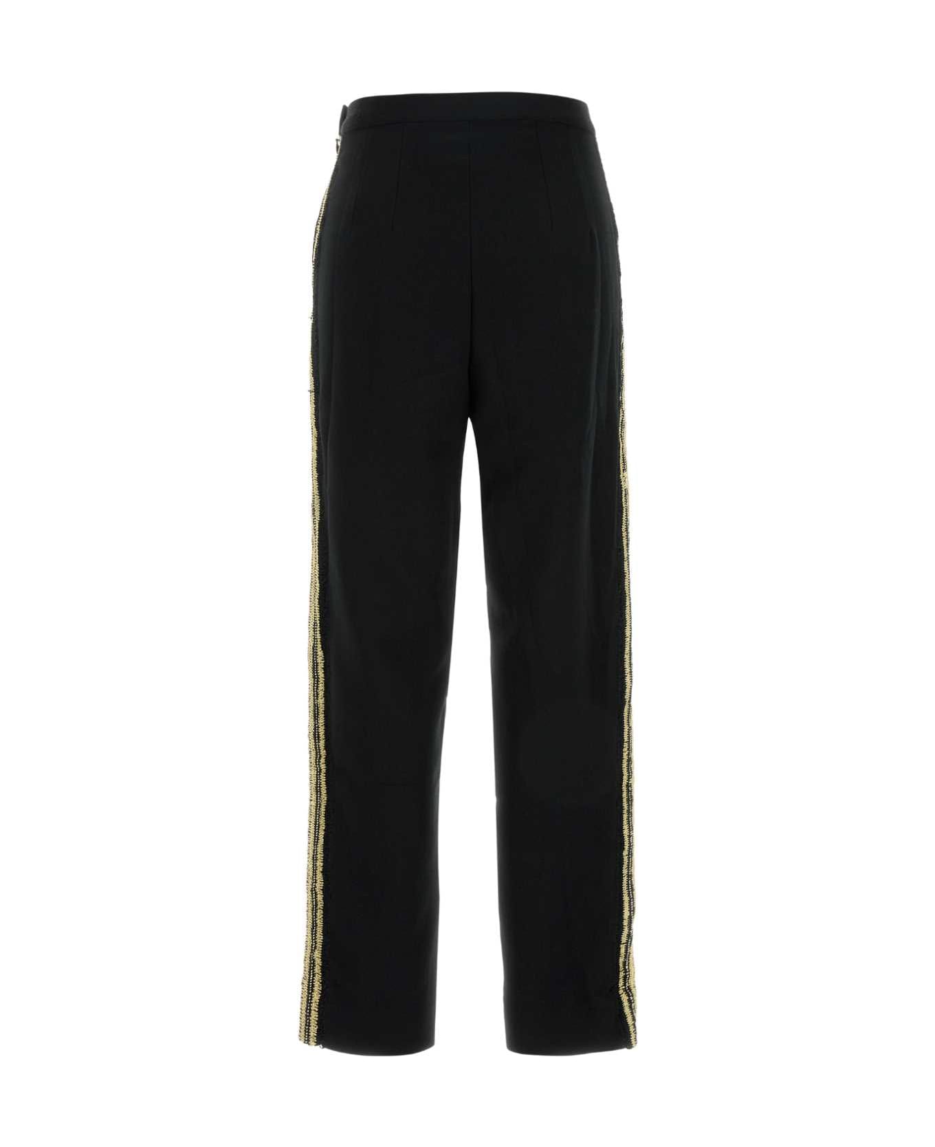 Bode Black Crepe Pant - BLACKCREAM