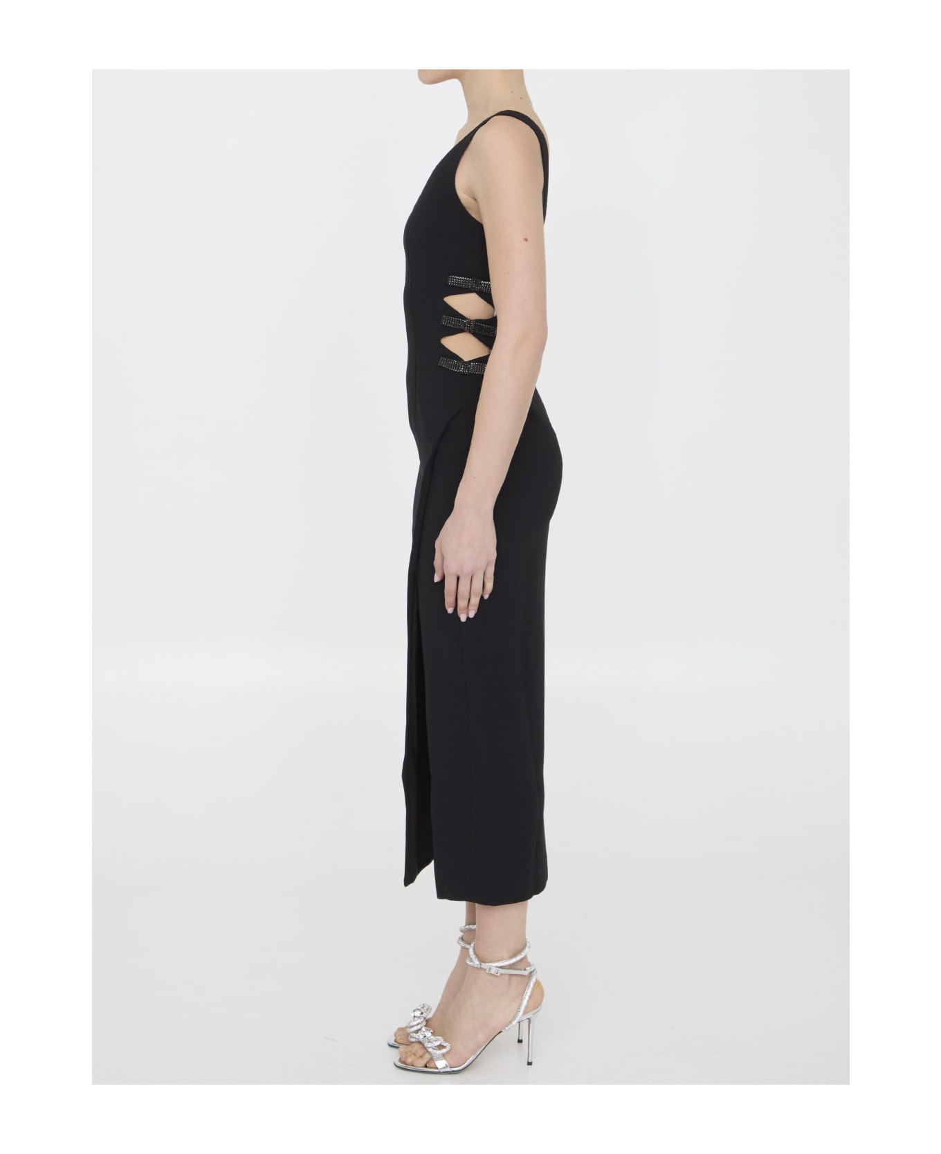 self-portrait Crepe Bow Midi Dress - BLACK ワンピース＆ドレス