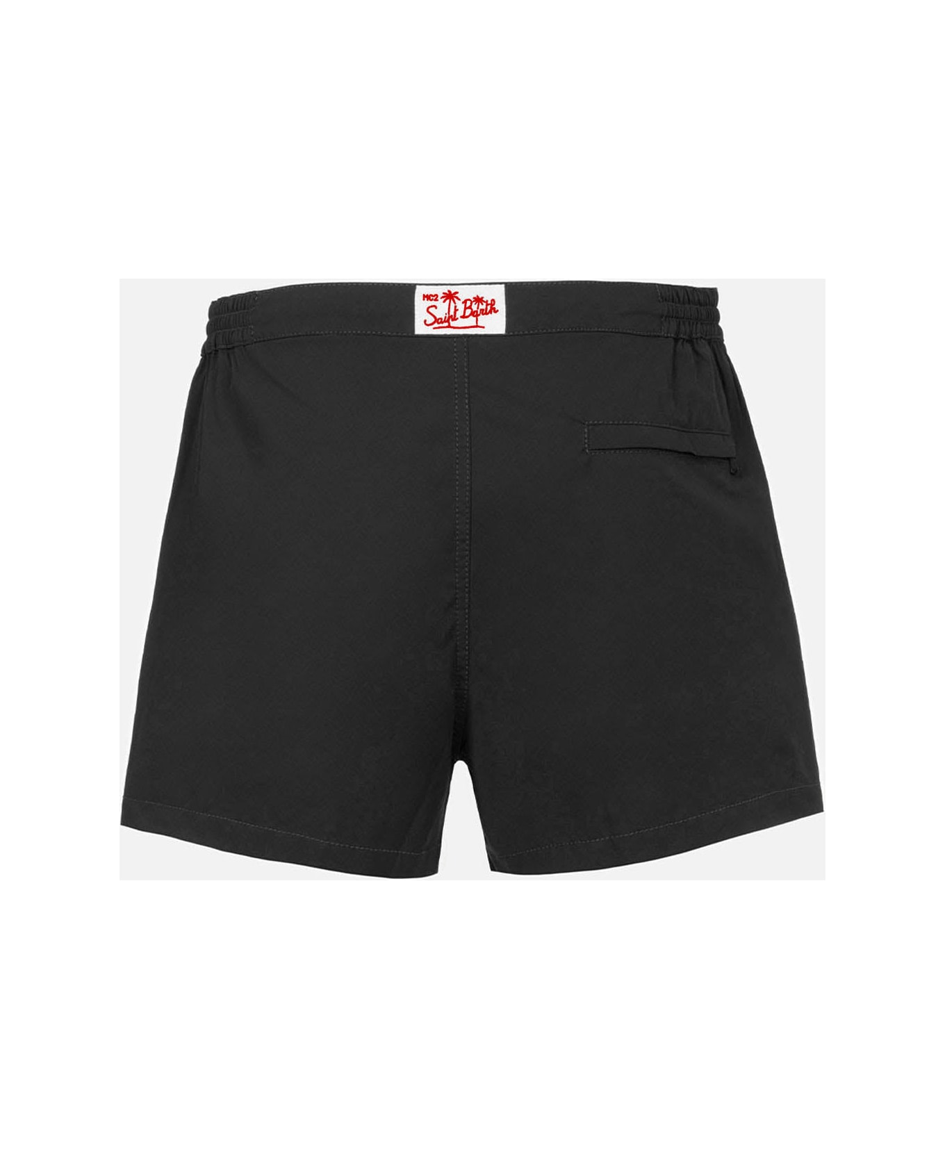MC2 Saint Barth Man Black Fitted Cut Swim Shorts Harrys - BLACK
