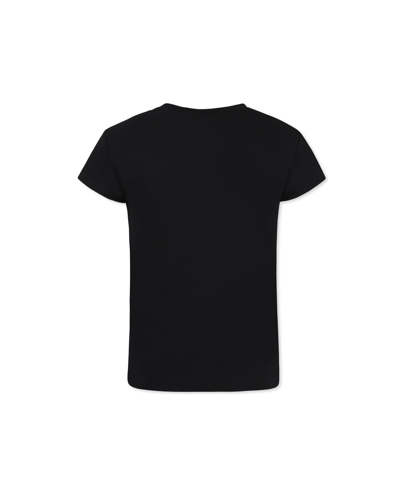 Balmain Black T-shirt For Girl With Logo - Black
