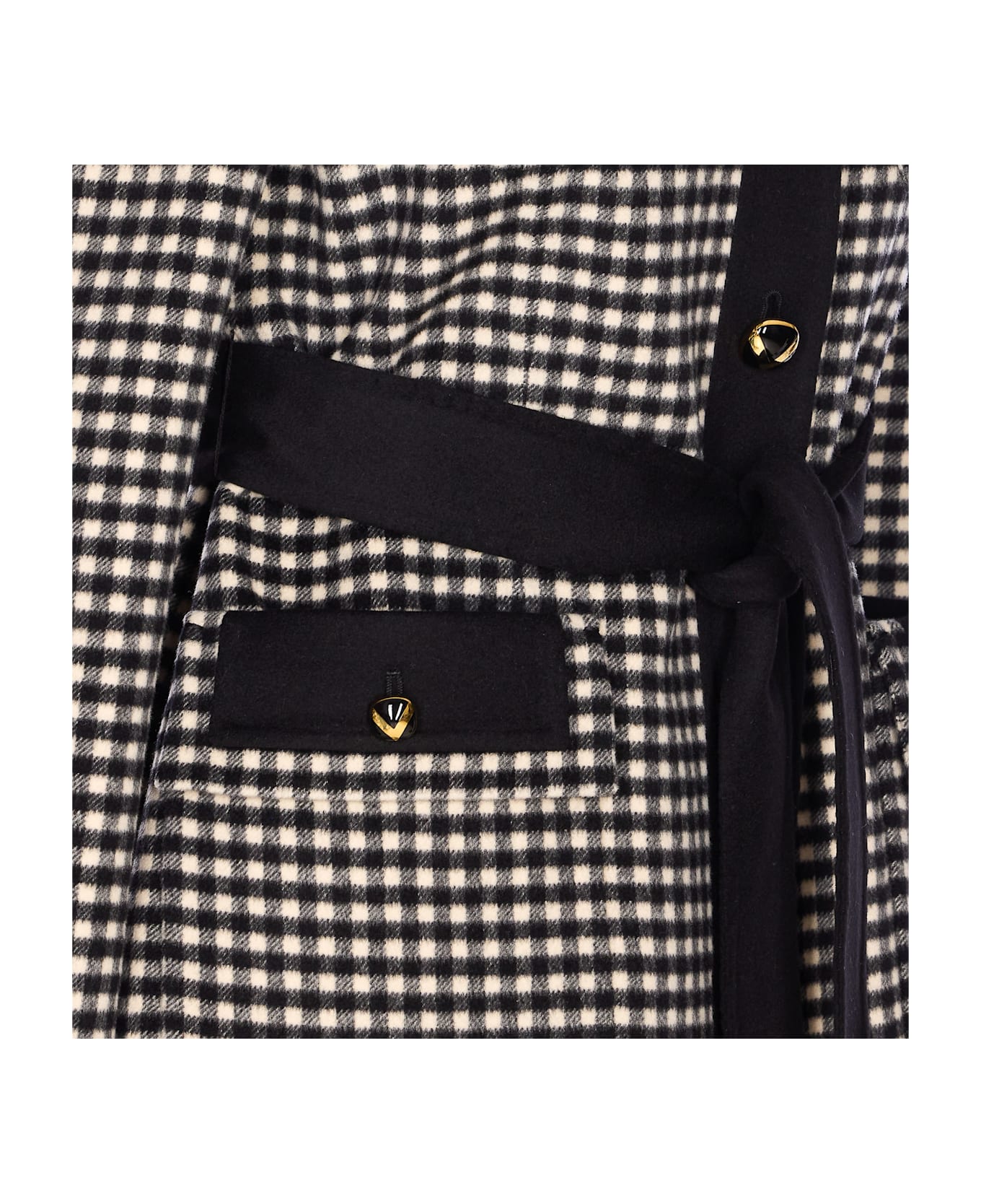 Valentino Garavani Micro Vichy Coat - Black