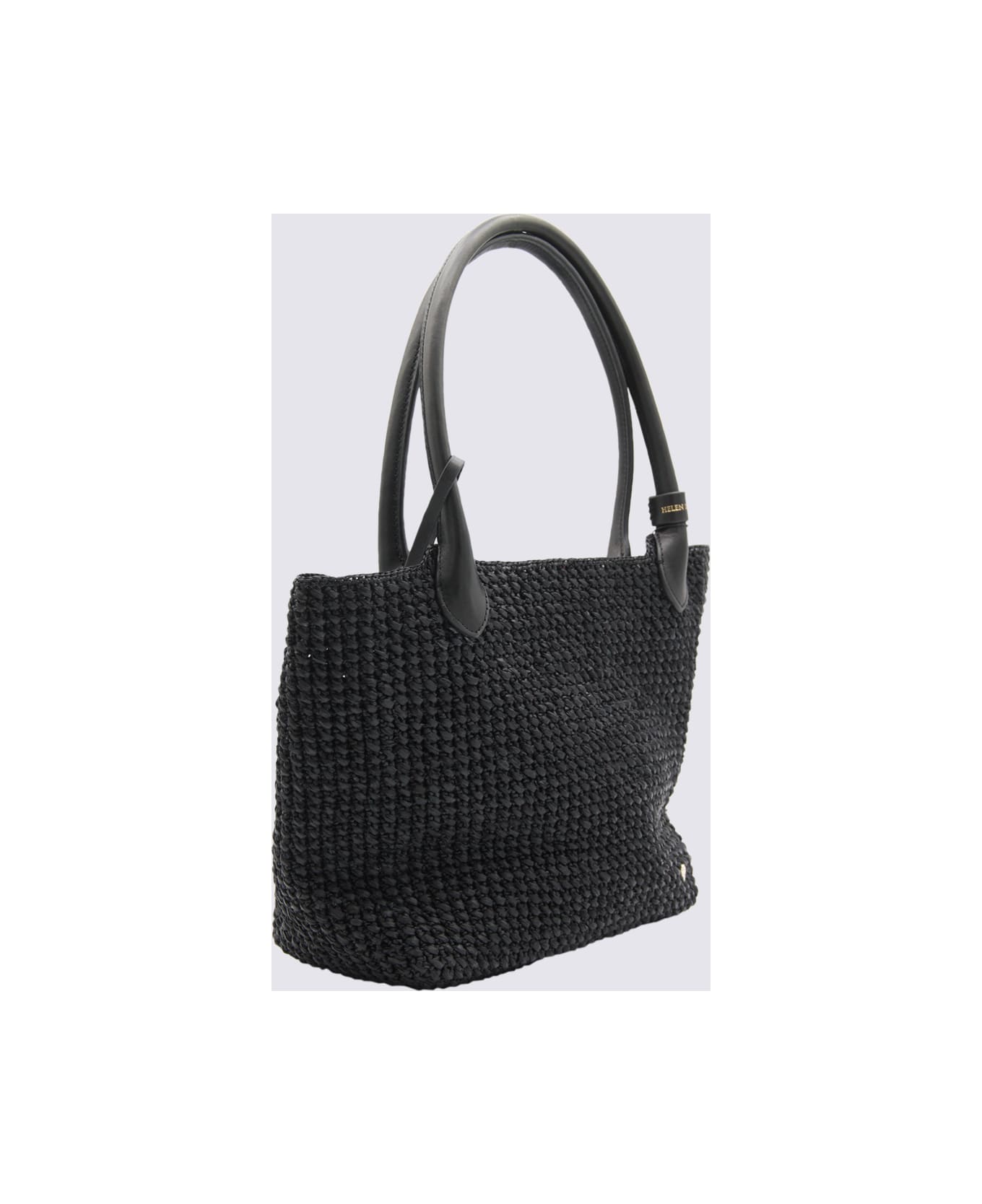 Helen Kaminski Black Raffia Top Handle Bag