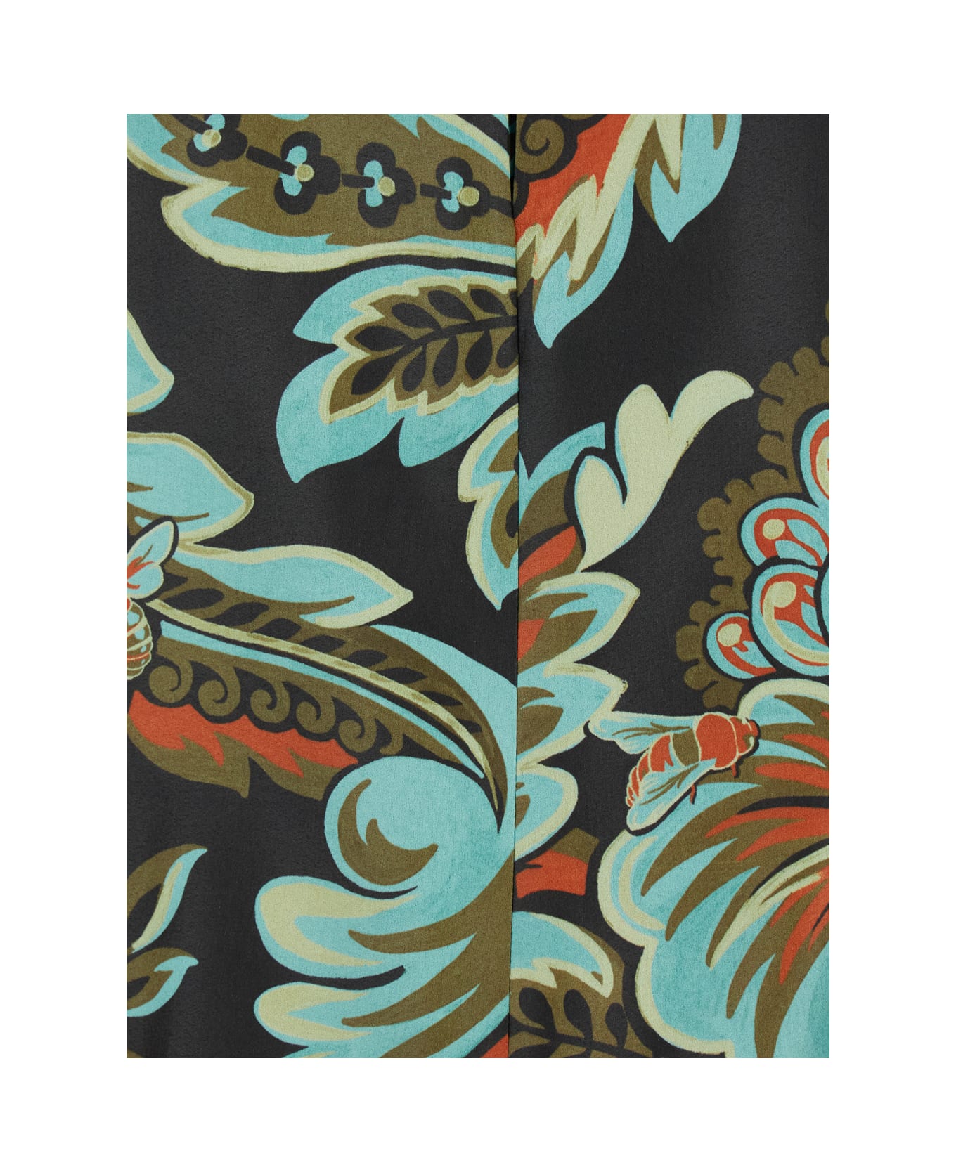Etro Multicolor Pleated Skirt With Floral Print In Fabric Woman - Multicolor