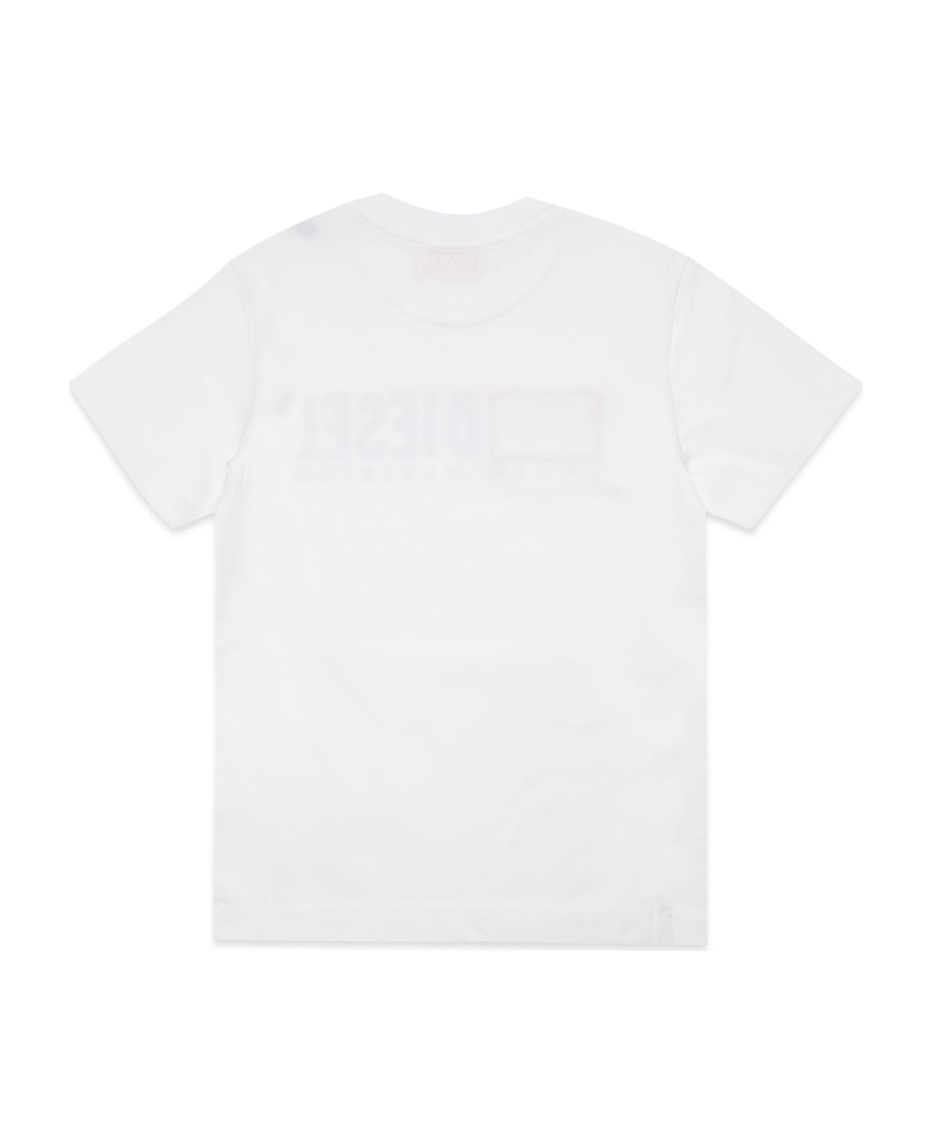 Diesel Tinydivstroyed T-shirt Diesel T-shirt With Breaks And Logo - White Tシャツ＆ポロシャツ