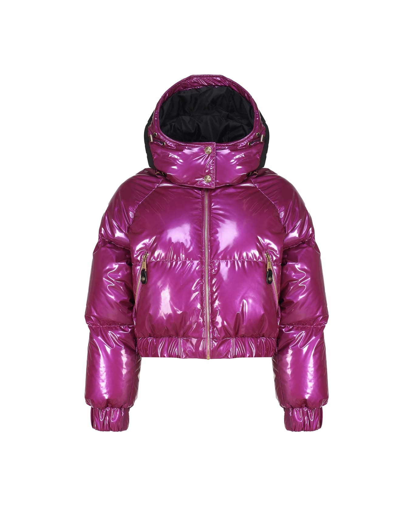 Versace Jeans Couture Vinyl Effect Padded Bomber Jacket - PURPLE