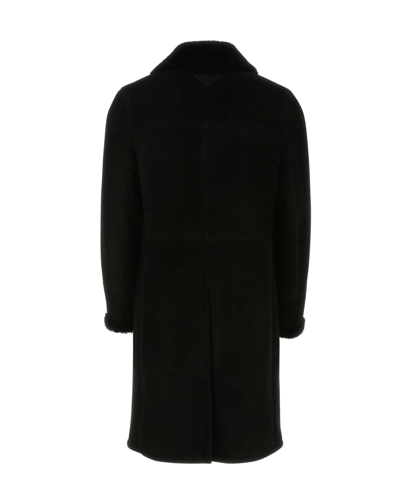 Prada Black Shearling Coat - NERONERO