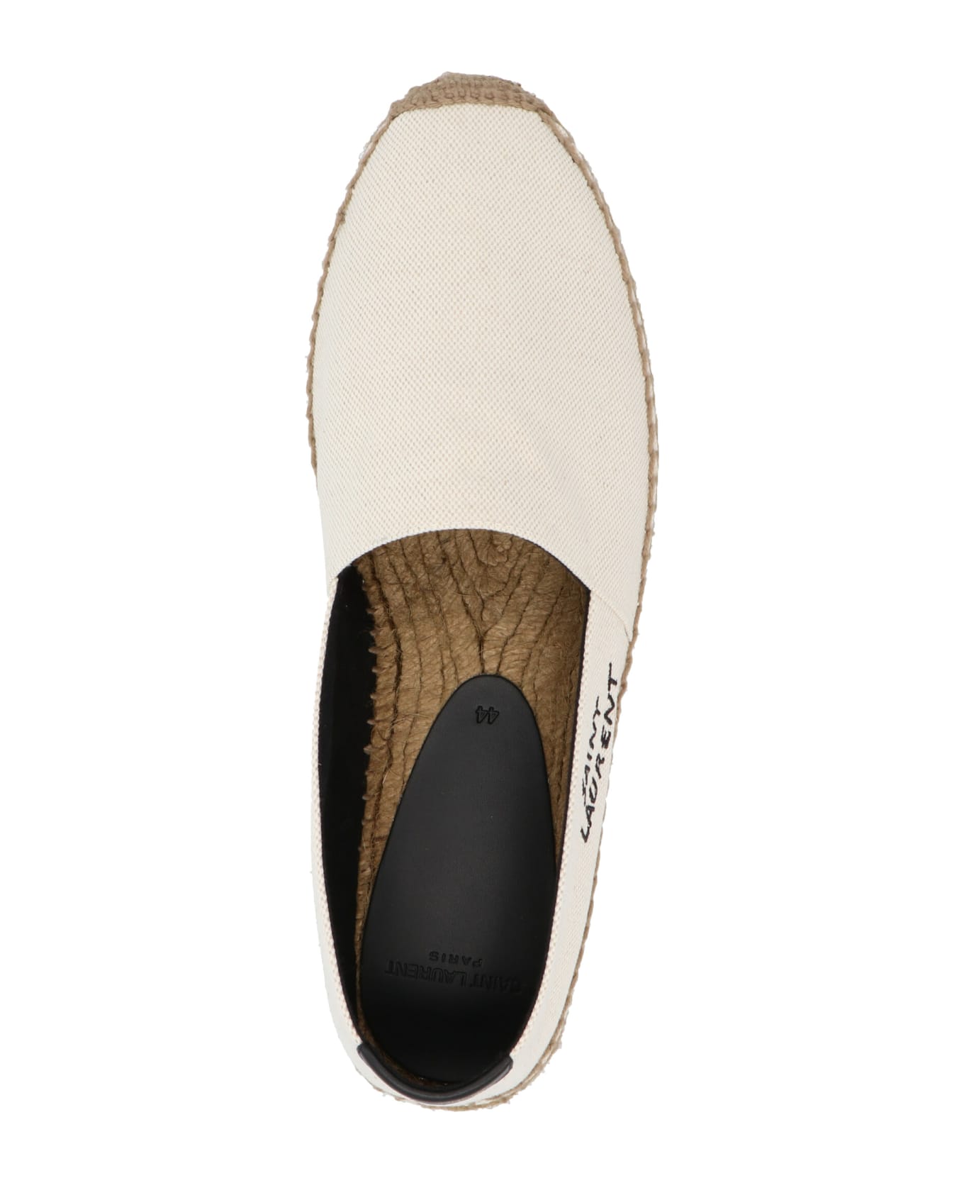Saint Laurent Canvas Espadrilles With Embroidery - White ローファー＆デッキシューズ