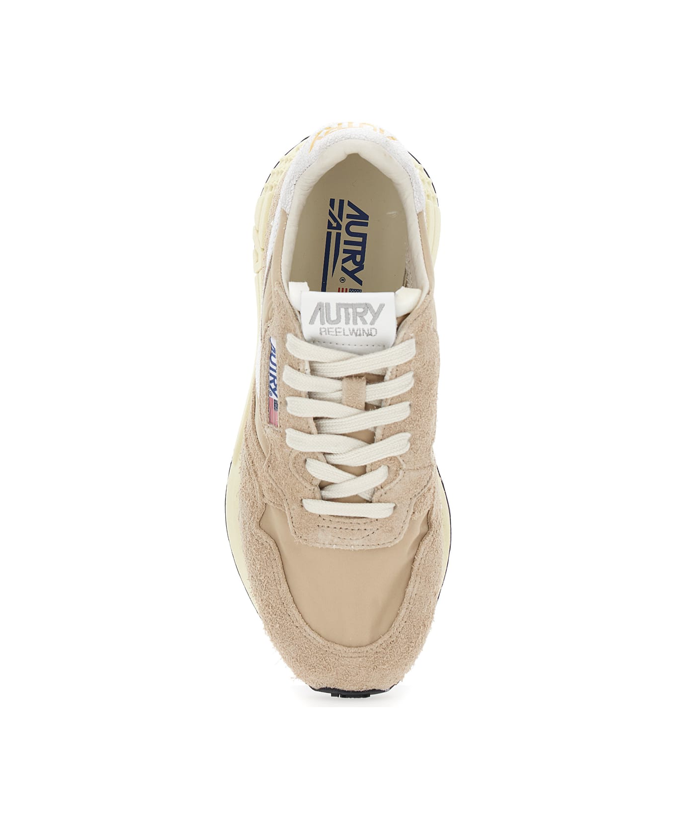 Autry 'reel Wind' Beige Low Top Sneakers With Logo Detail In Suede Woman - Beige