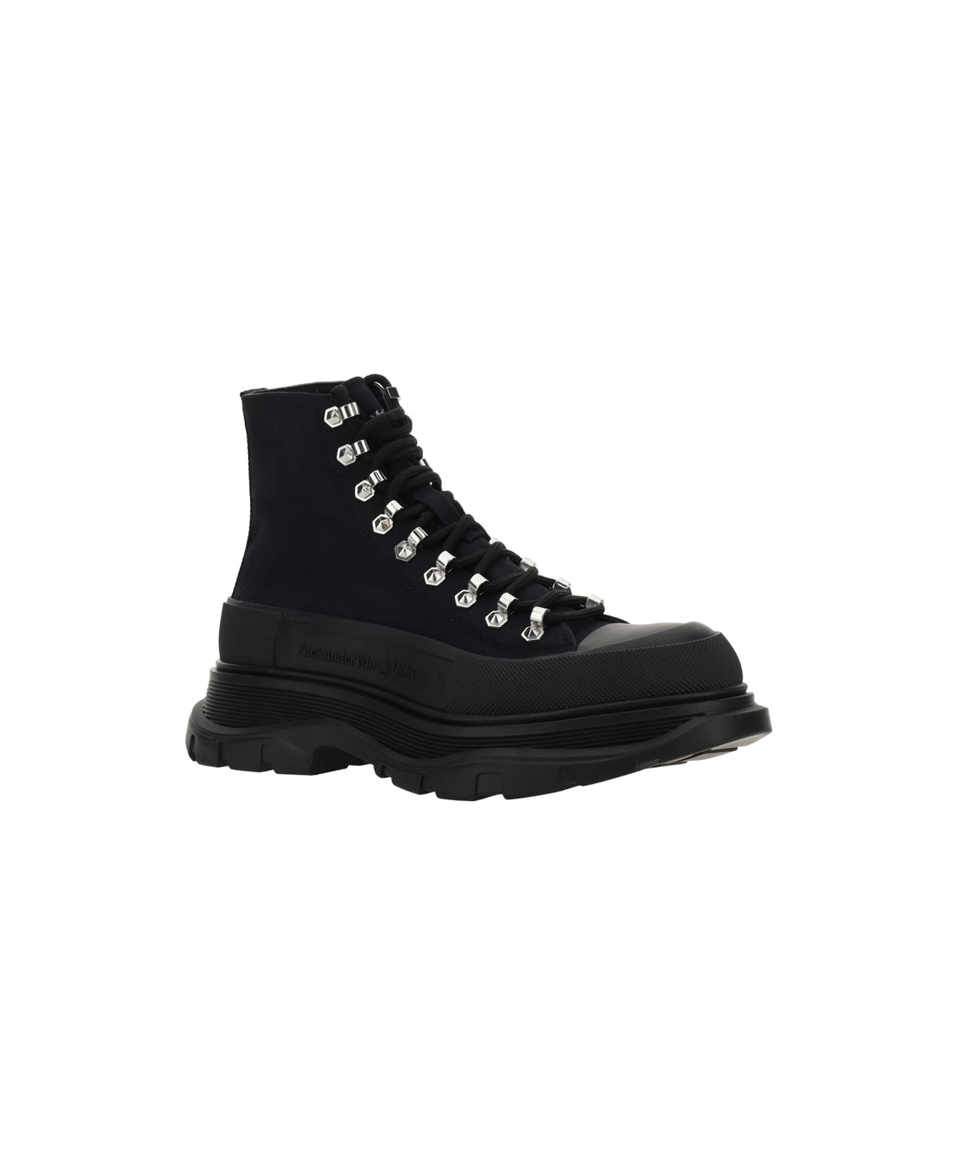 Alexander McQueen Ankle Boots - Blk/blk/silv