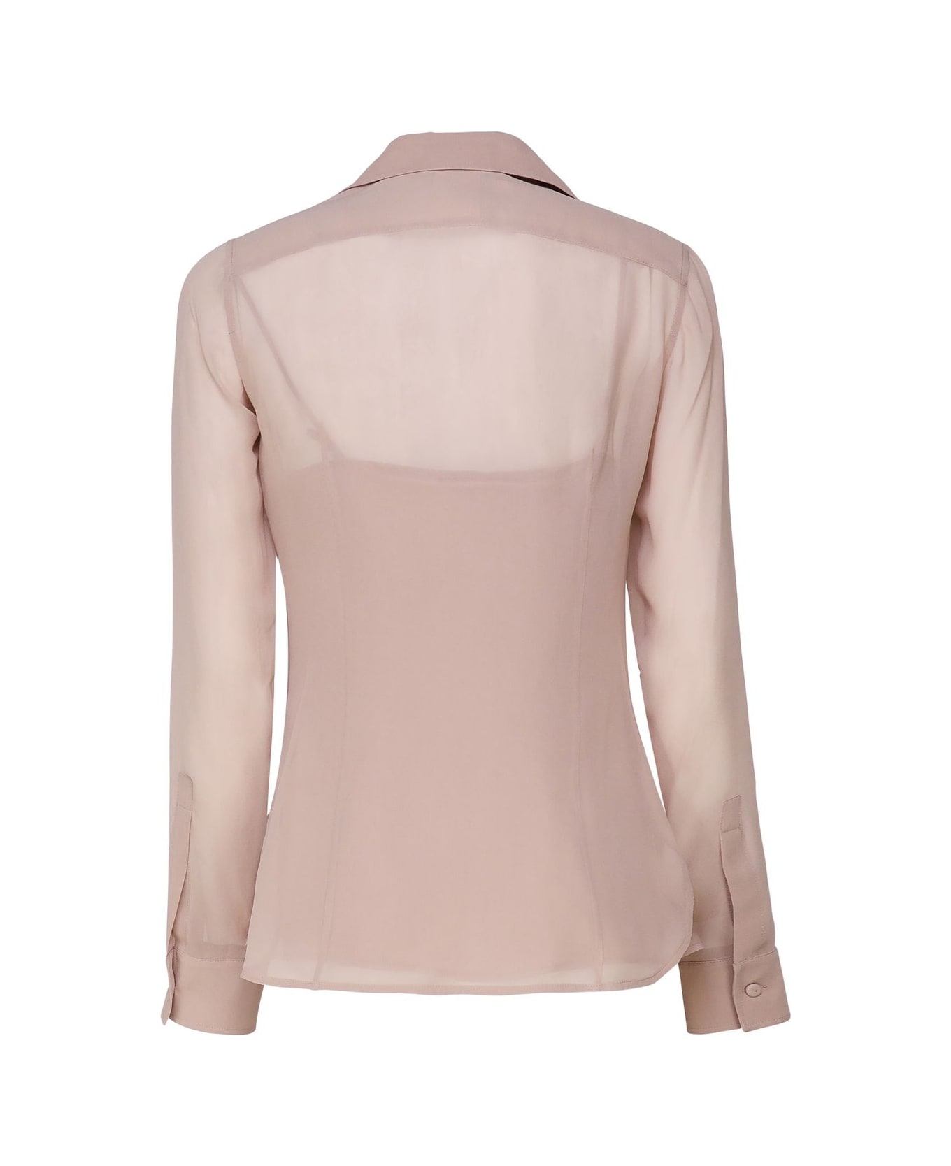 Max Mara Curved Hem Long-sleeved Shirt - Powder