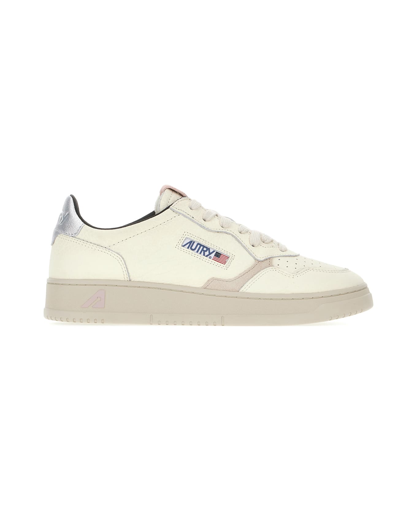 Autry White Leather Sneakers - SILVER BLACK POWDER GREY