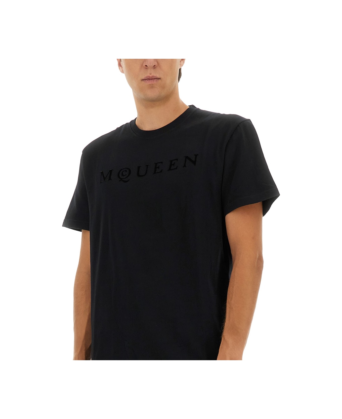 Alexander McQueen T-shirt With Logo - BLACK