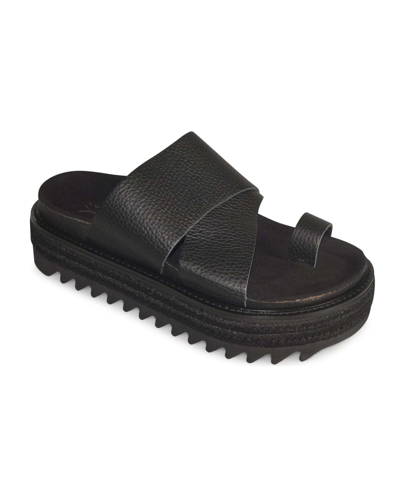 Yohji Yamamoto Pointed Woven Sole Sandals - Black