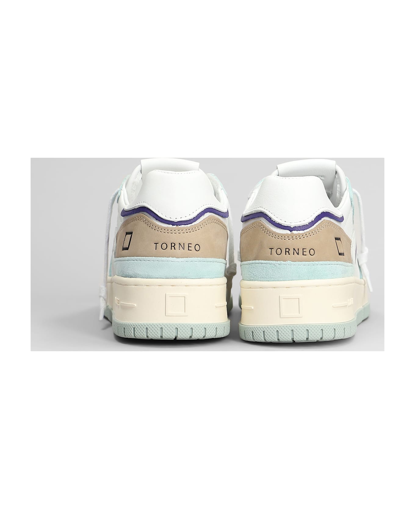 D.A.T.E. Torneo Pure Colored Sneakers In White Suede And Leather - white