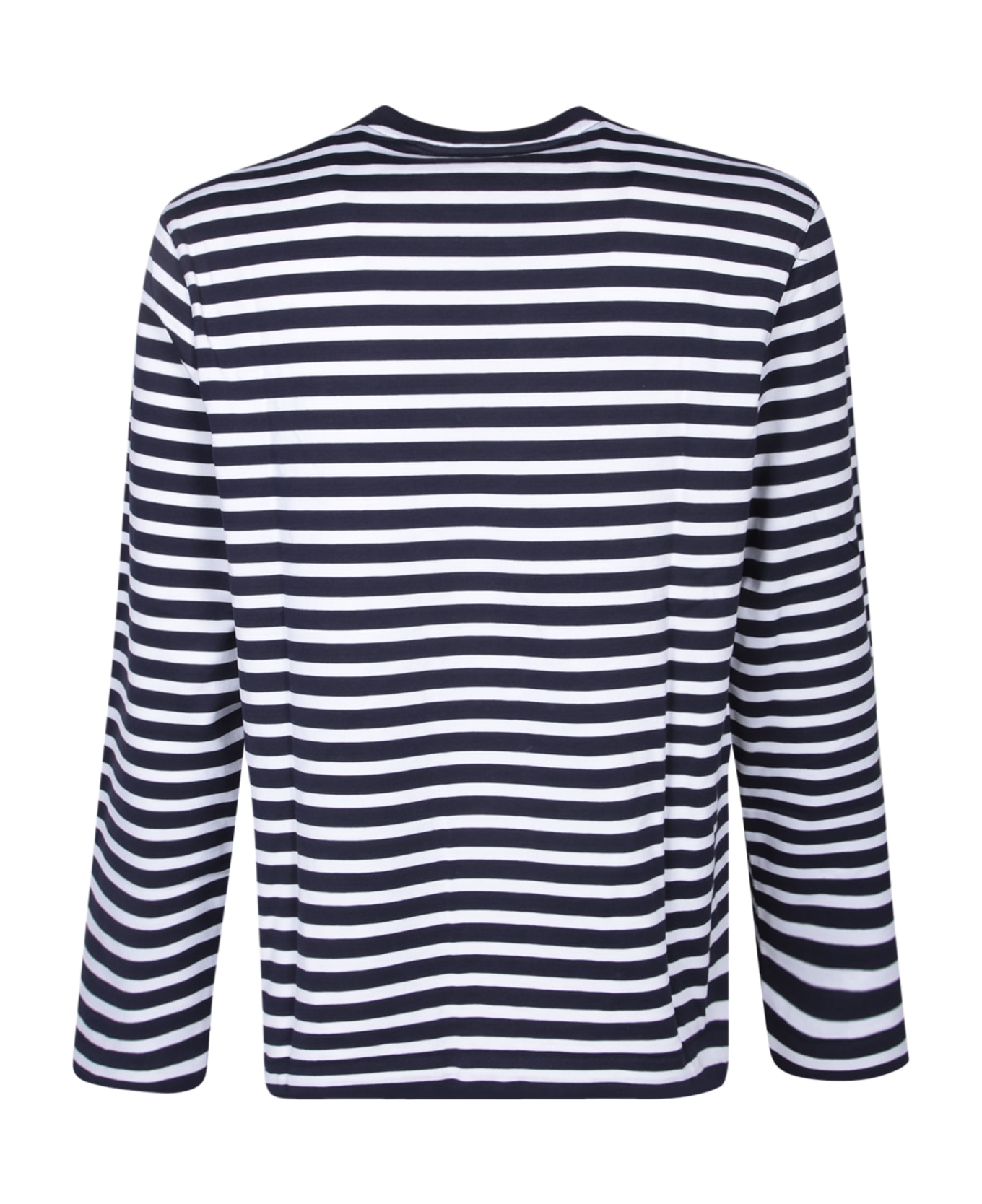 Maison Kitsuné Marin Fox Head Striped Blue And White T-shirt - Blue