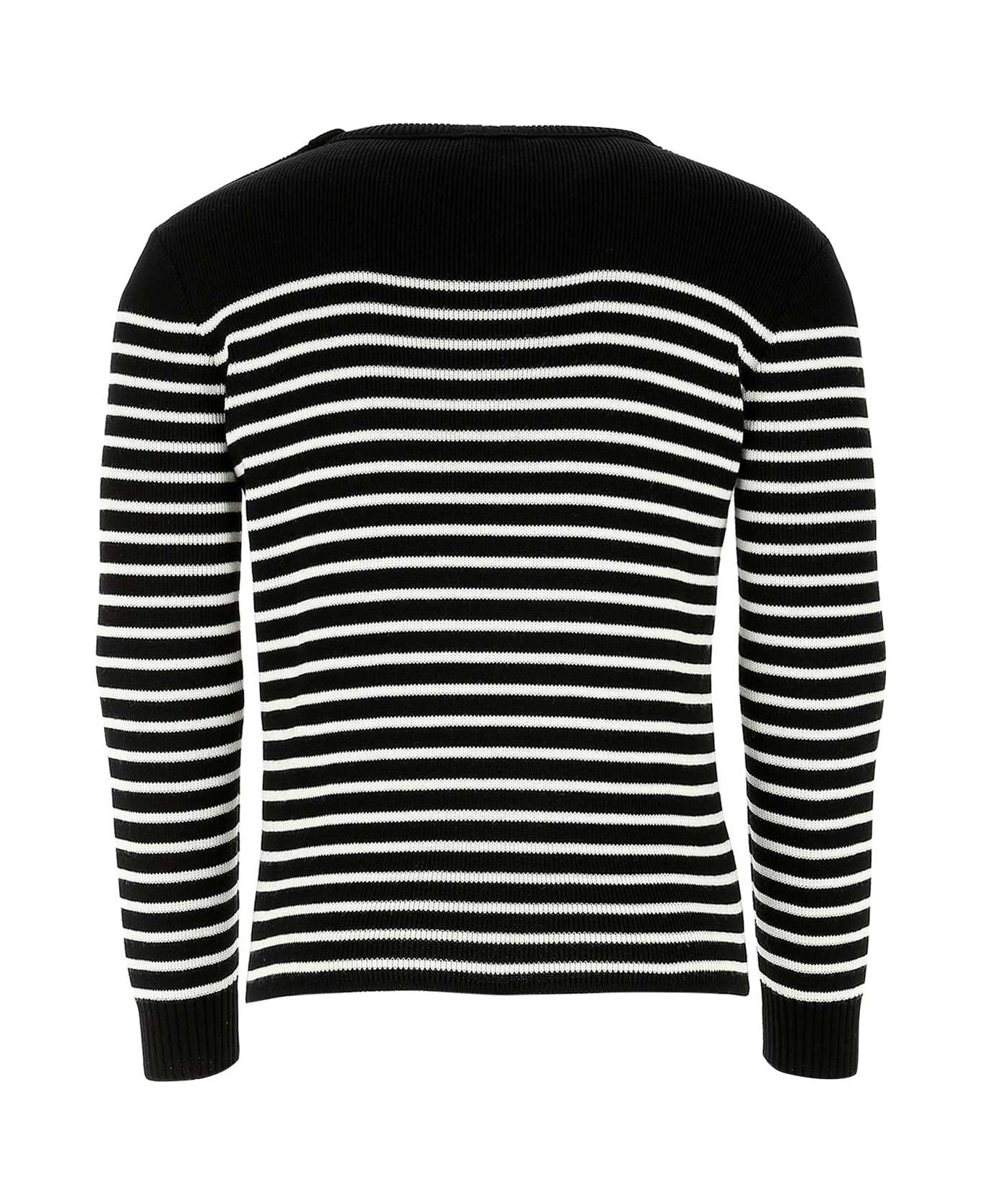 Saint Laurent Embroidered Cotton Blend Sweater - 1095