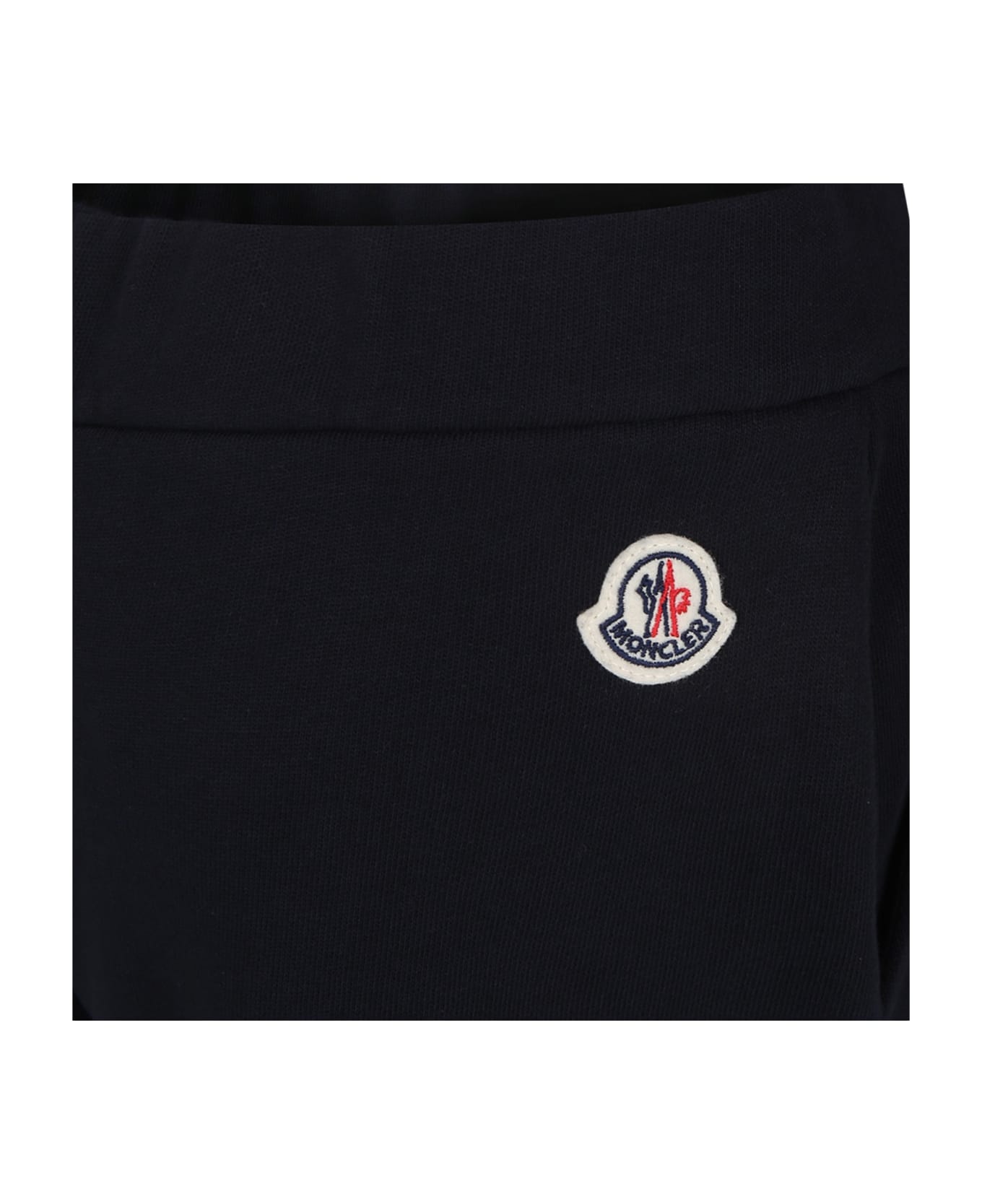 Moncler Blue Trousers For Kids With Logo - Blue