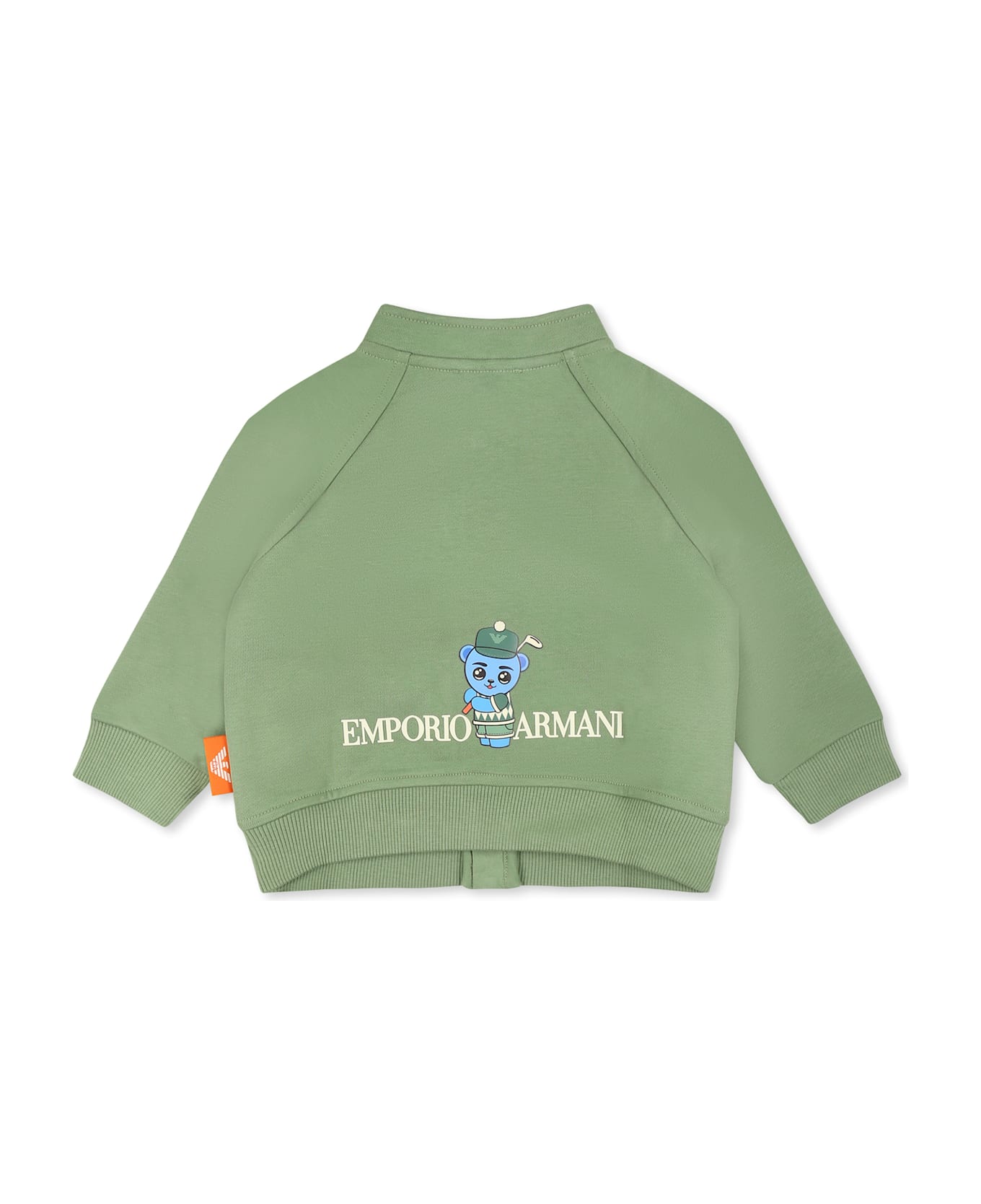 Emporio Armani Green Sweatshirt For Baby Boy With Manga Bear - Green