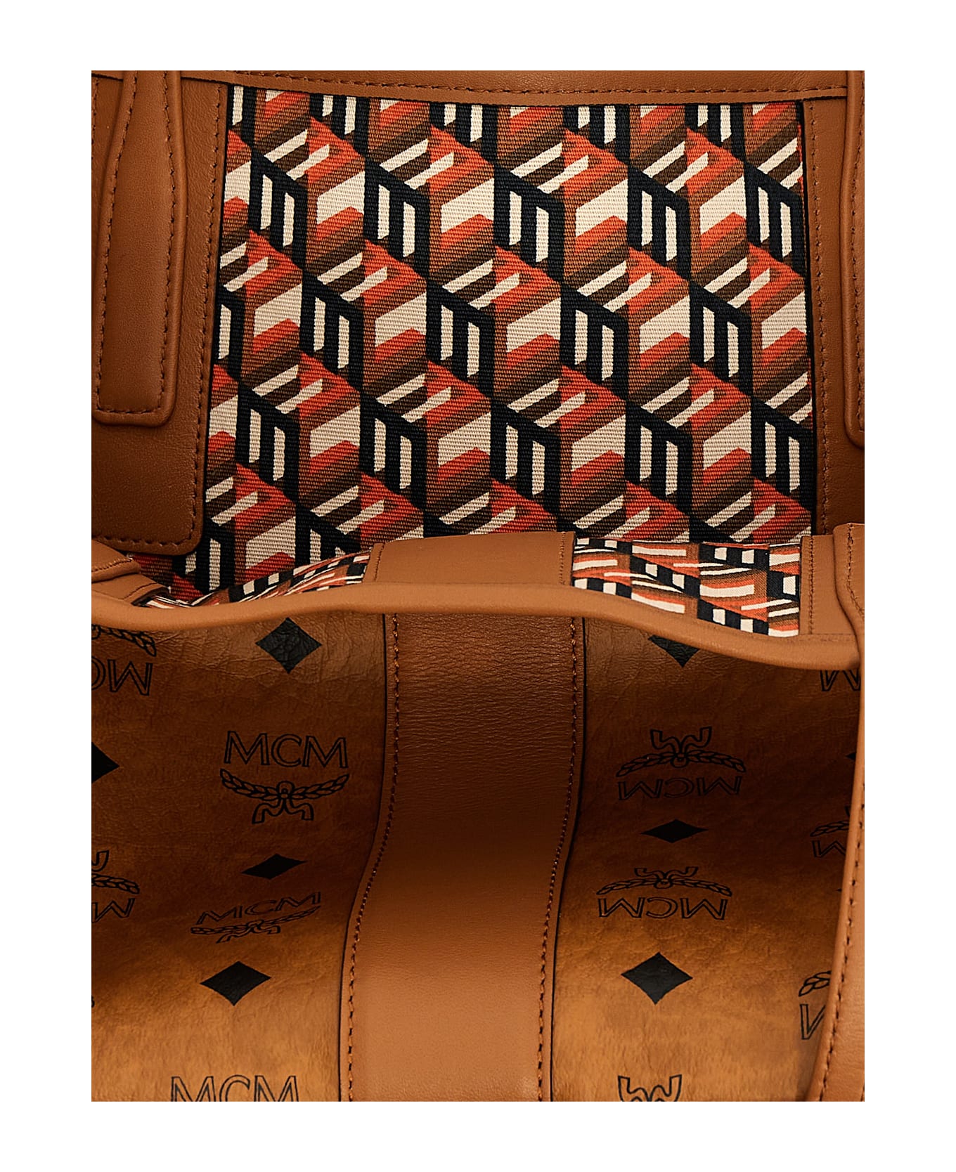 MCM 'liz' Small Reversible Shopping Bag - Brown