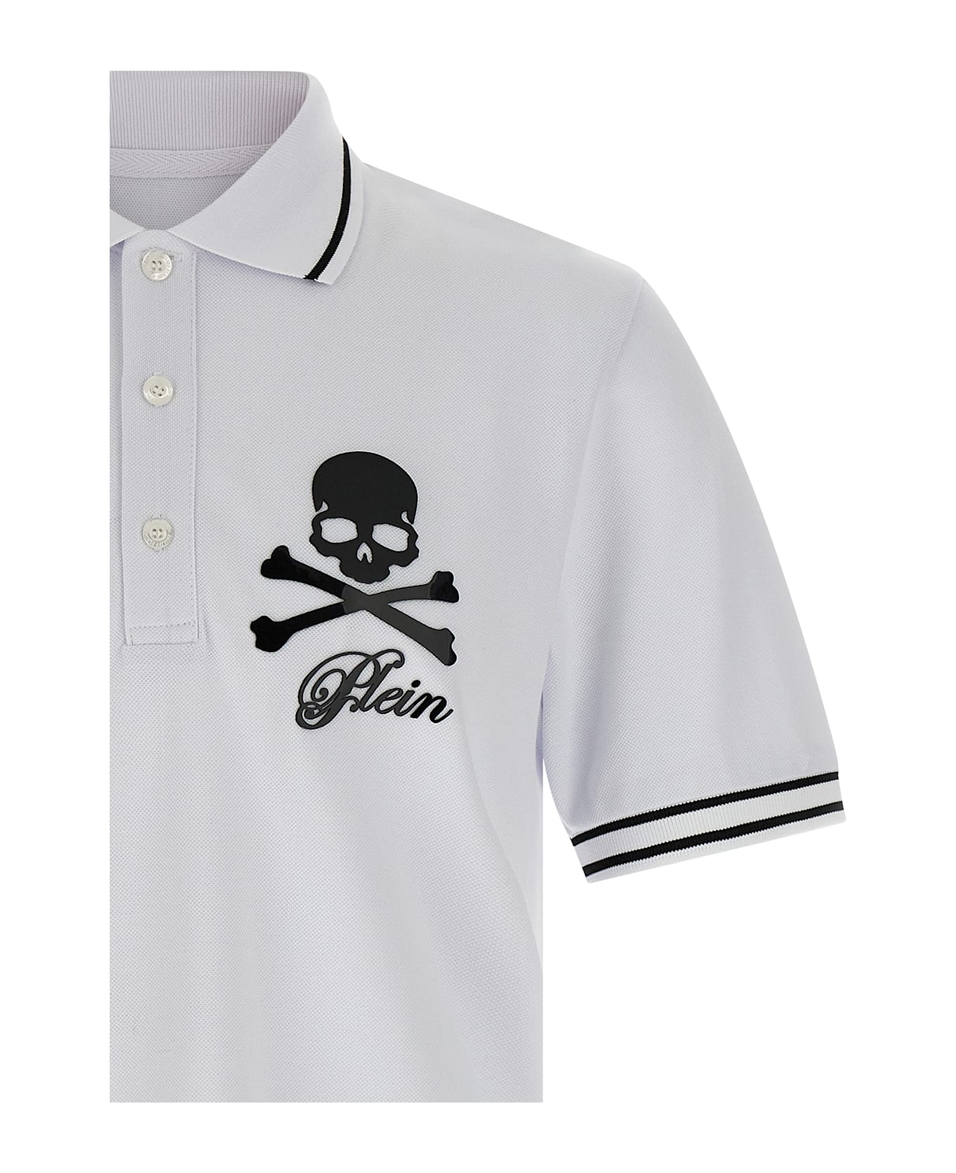 Philipp Plein 'skull & Bones' Polo Shirt - White/Black