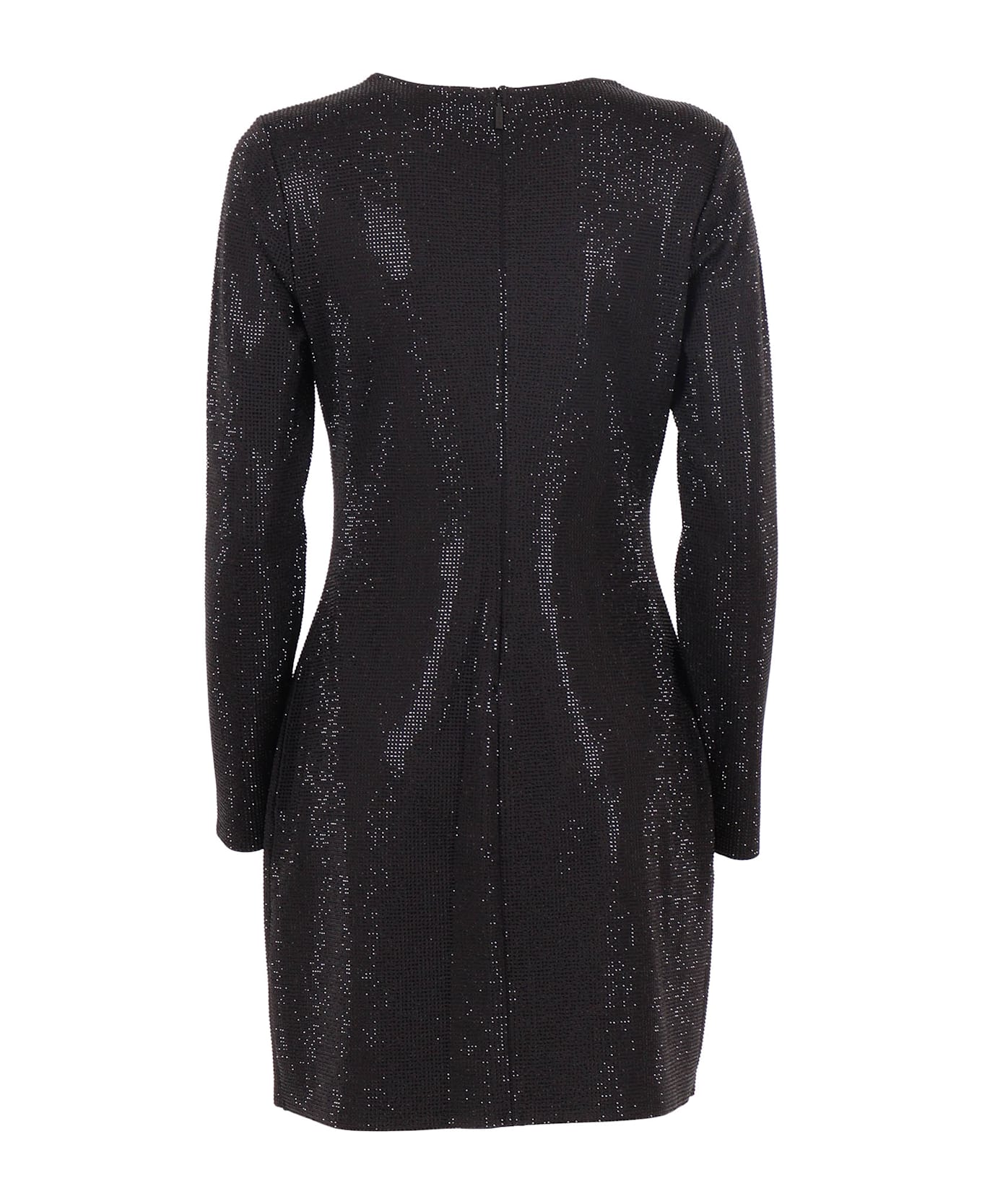 Michael Kors Rhinestone Ls Mini Dress - BLACK