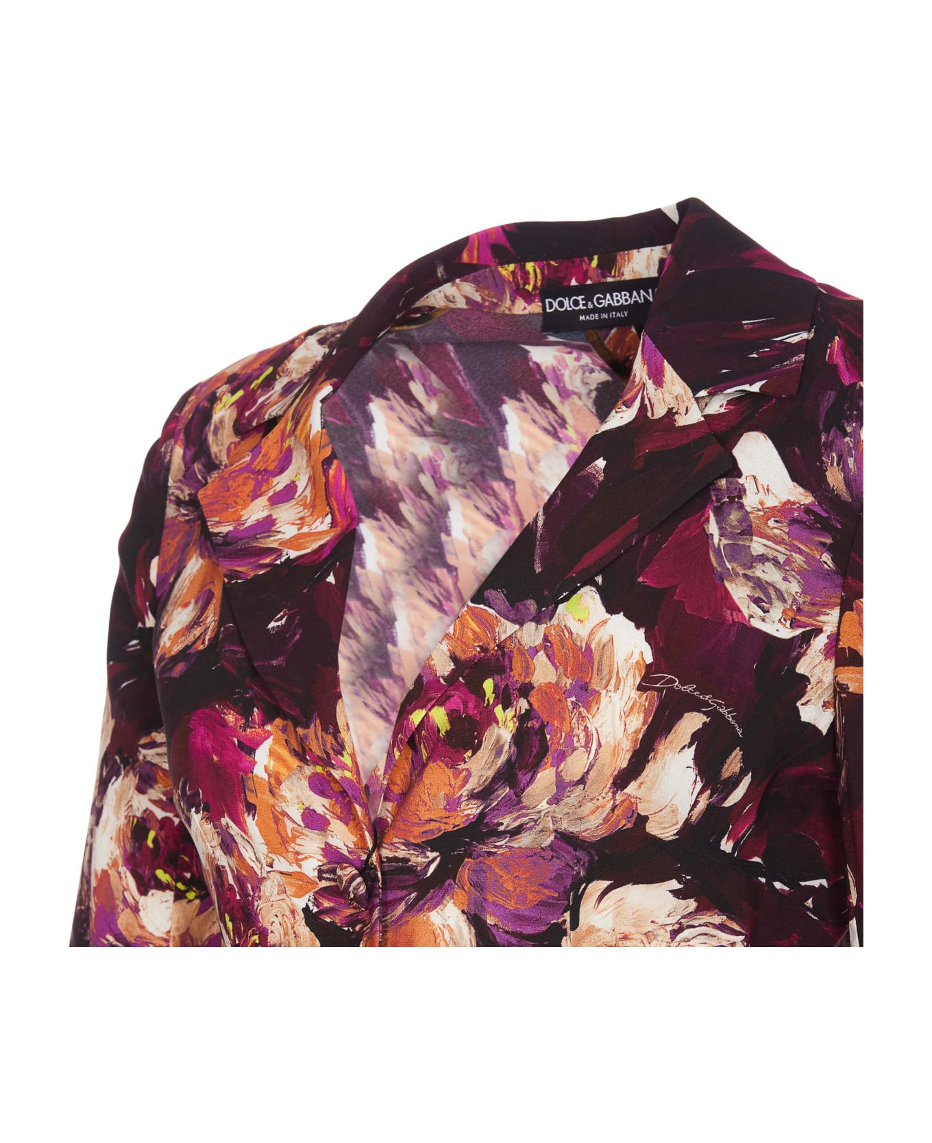 dolce Kids & Gabbana Peony Print Jacket - Multicolor