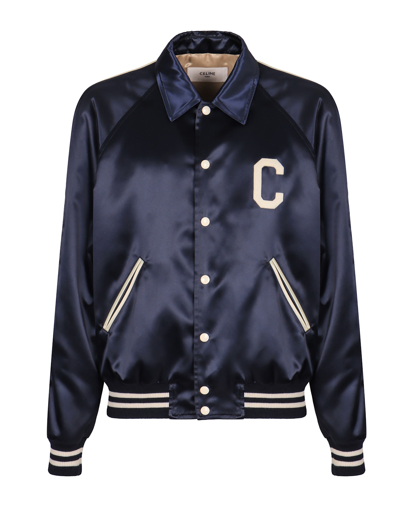 Celine Bomber Jacket In Technical Fabric - blue
