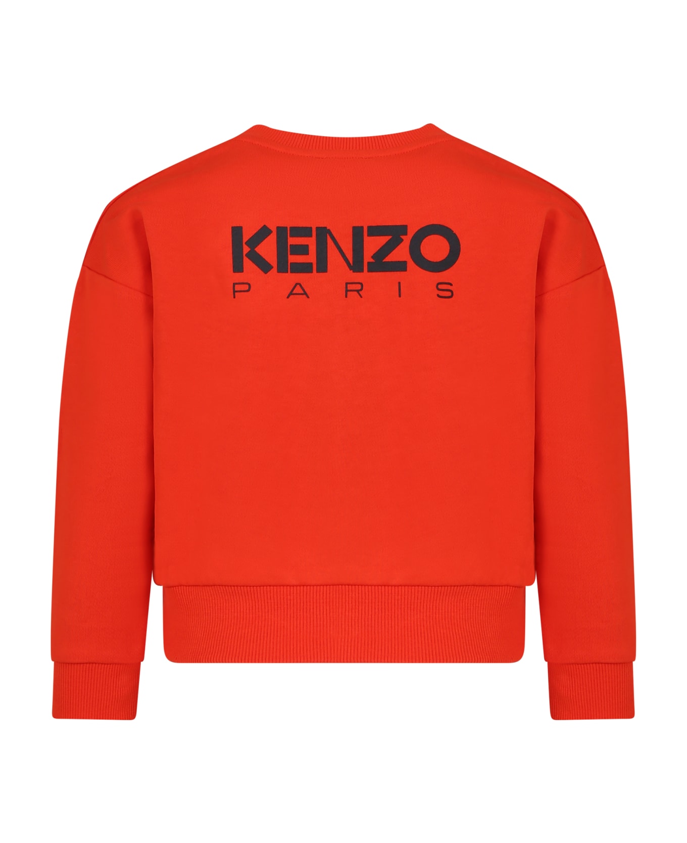Kenzo Kids Red Sweatshirt For Girl With Flower - Rosso