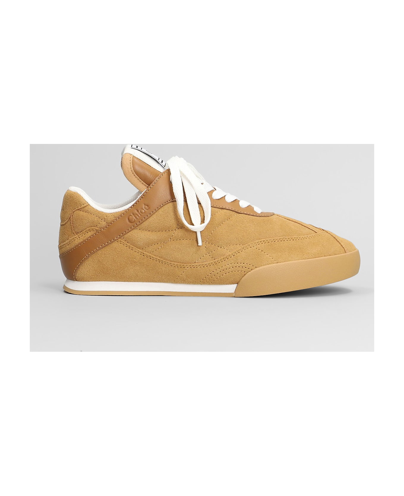 Chloé Kick Sneakers In Camel Suede - Camel
