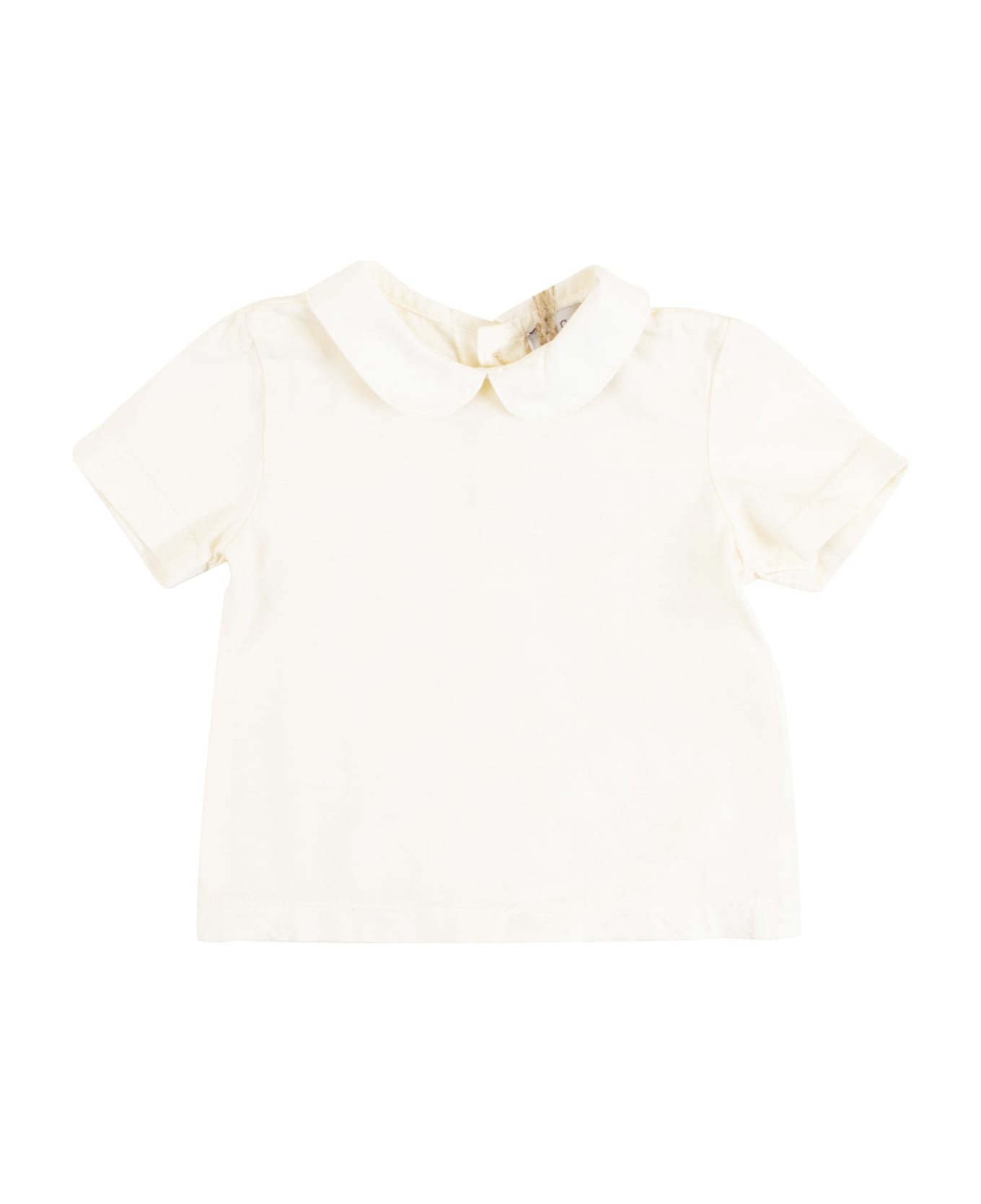 De Cavana Baby T-shirt With Collar - Cream