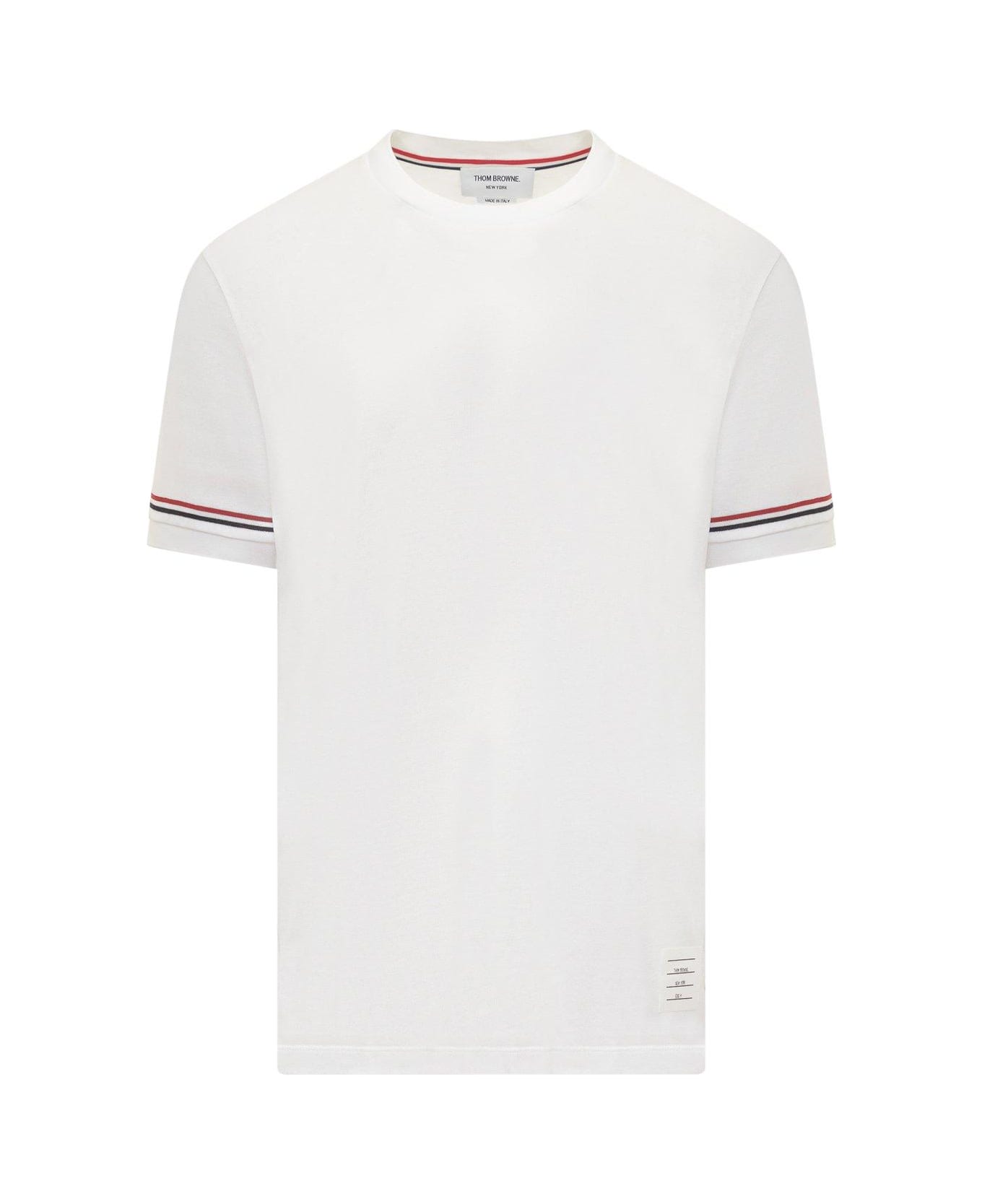 Thom Browne Stripe Detailed Crewneck T-shirt - White