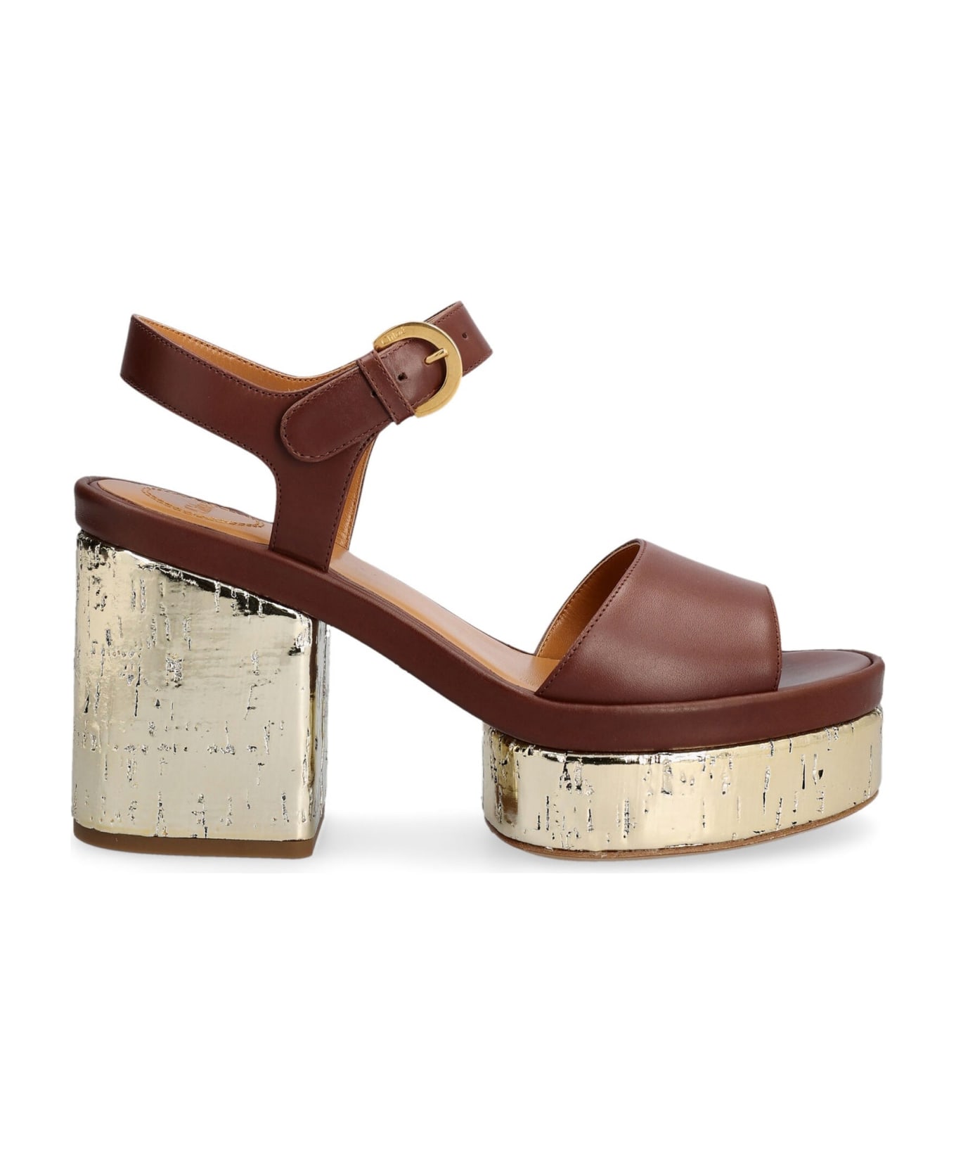Chloé Odina Leather Sandals - Brown