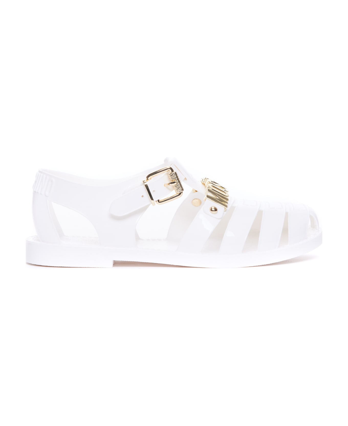 Moschino Jelly Sandals With Lettering Logo - White サンダル